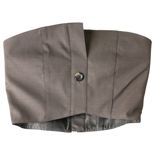 BUTTON DETAILED TUBE TOP / 80:TAUPE