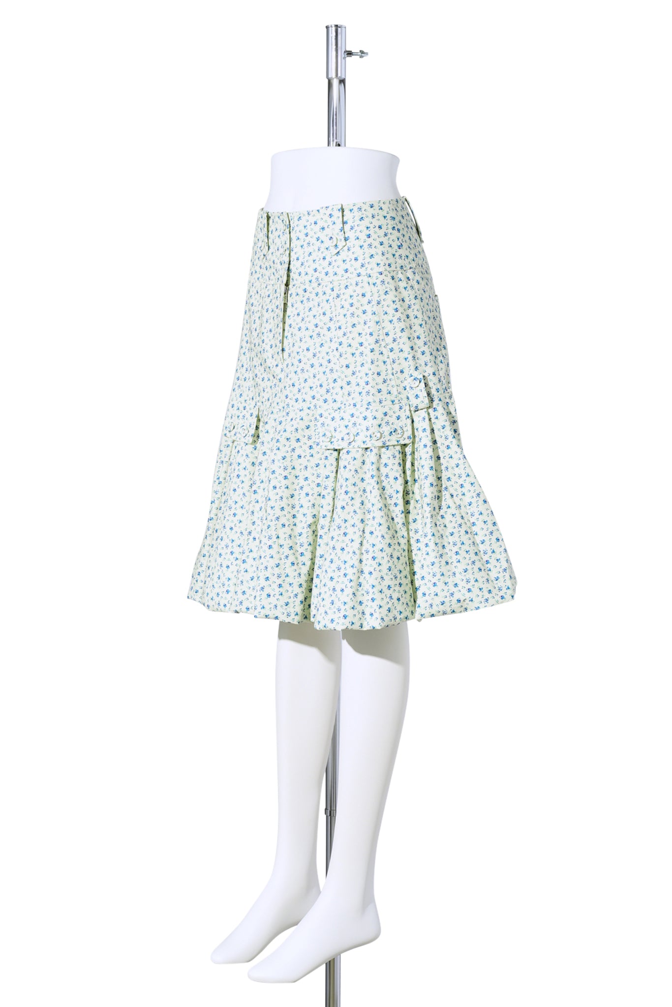 PUFF HEM MIDI SIKRT / 0507:BLUE FLOWER