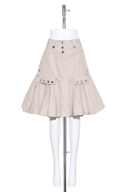 PUFF HEM MIDI SIKRT / 0708:BRIGHT BEIGE