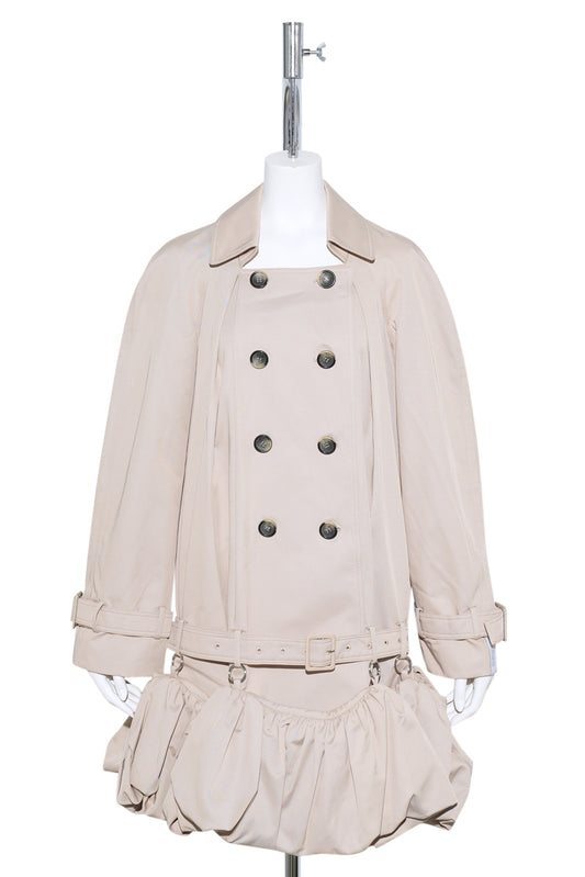 PUFF HEM TRENCH DRESS / 1309:PEACH BEIGE