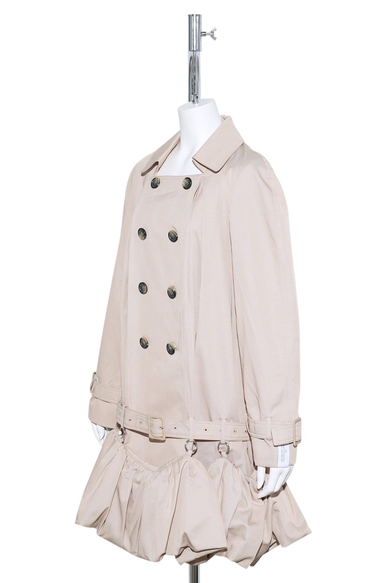 PUFF HEM TRENCH DRESS / 1309:PEACH BEIGE