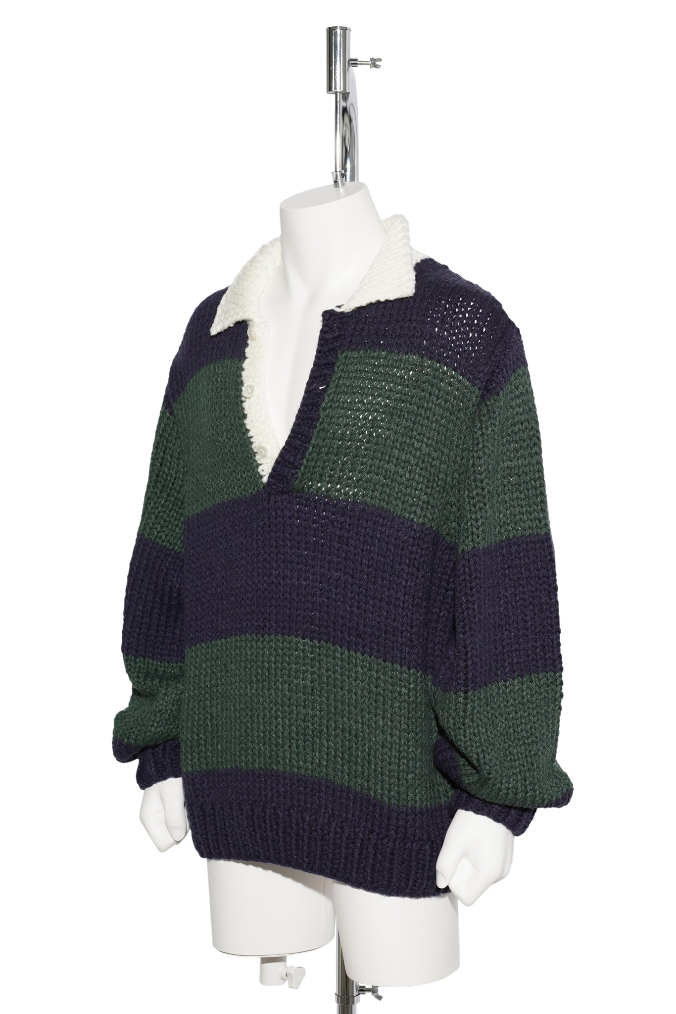 HAND KNITTING RUGBY SHIRT / NAVY