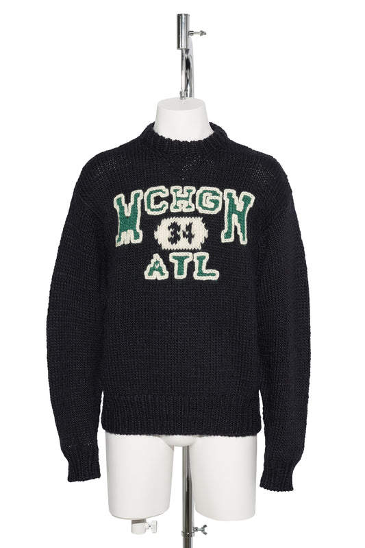 HAND KNITTING SWEATSHIRT / NAVY