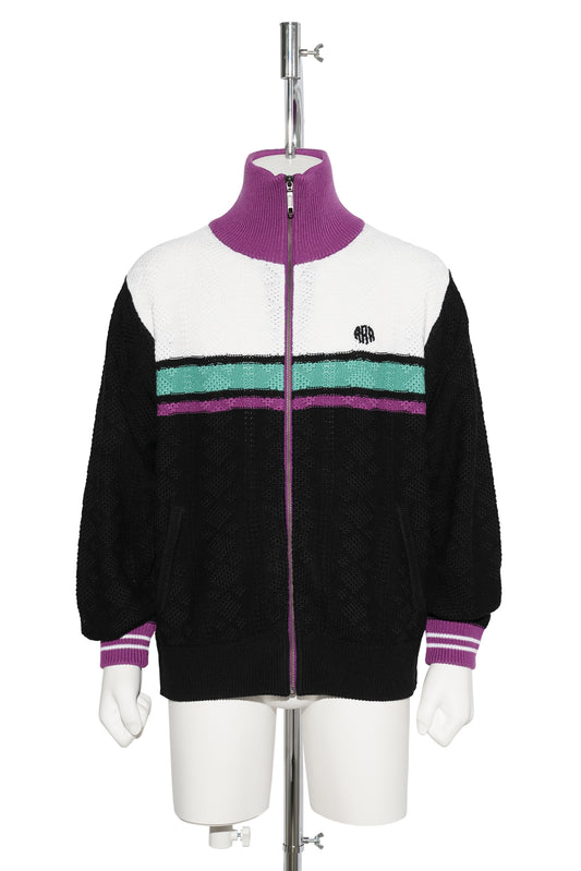 KNITTING JOGGING SUIT JACKET / BLACK