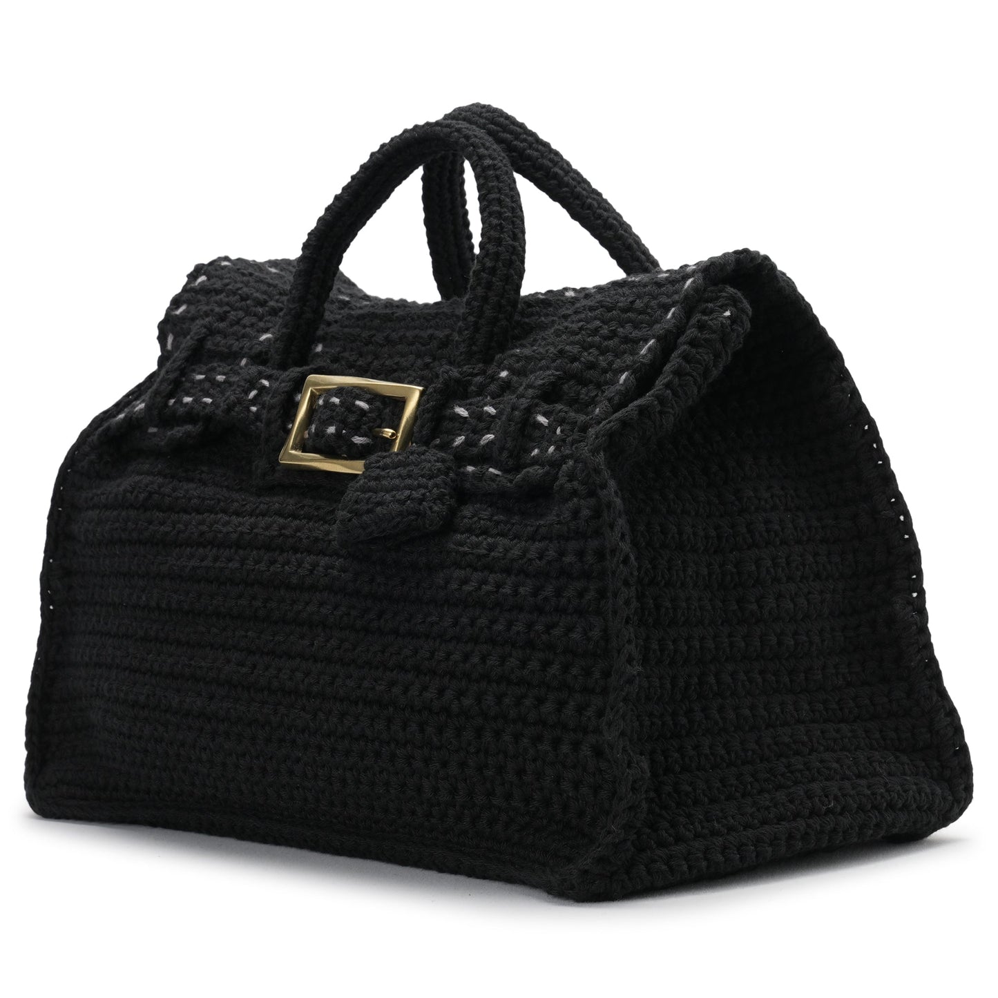 HAND KNITTED JANE BAG / BLACK