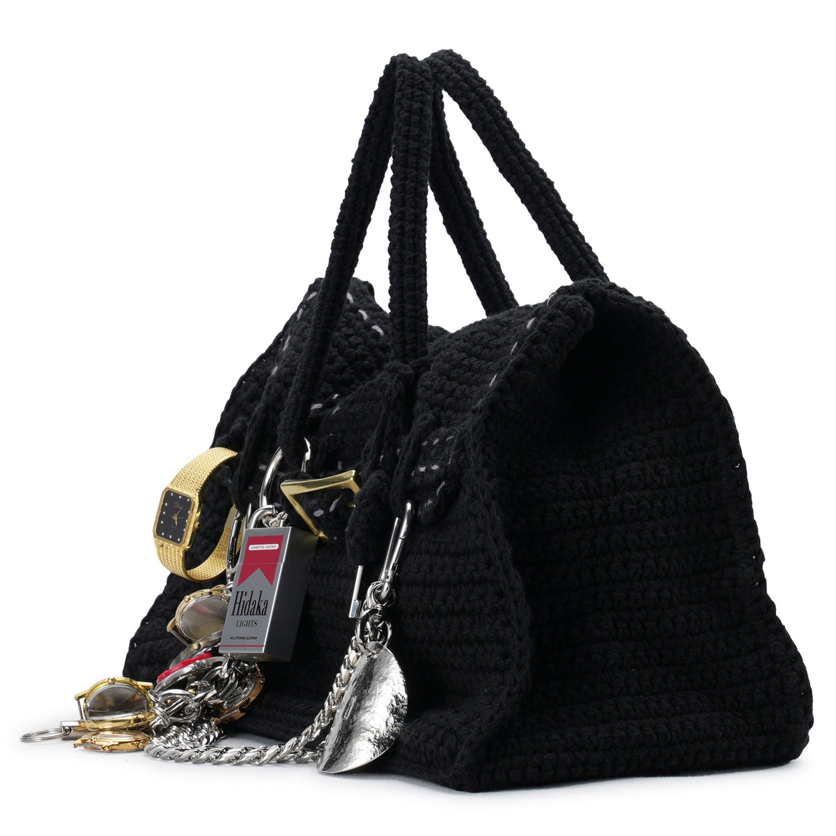 HAND KNITTED JANE BAG(GR8 x HIDAKA x RICE NINE TEN Exclusive No,1) / BLACK