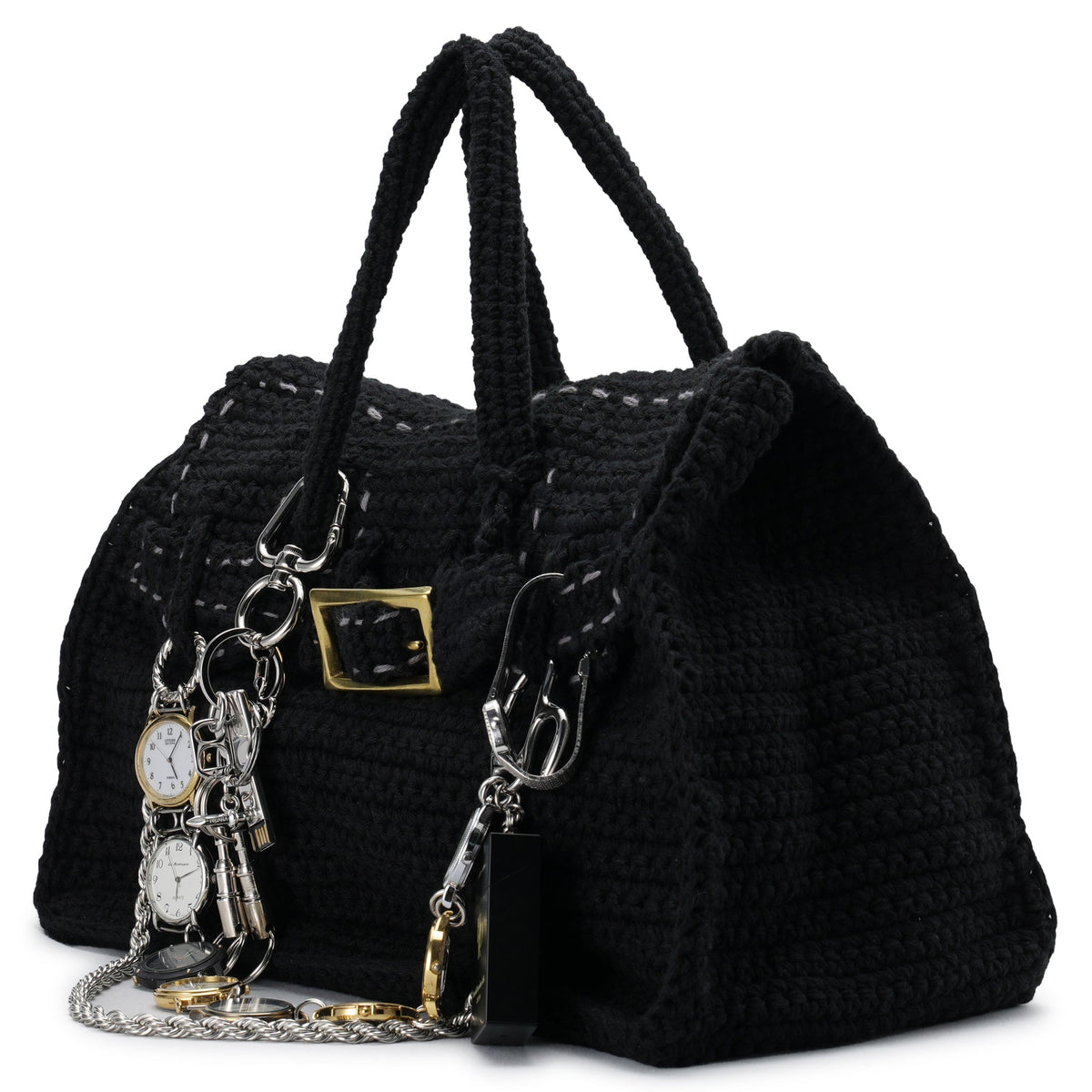 HAND KNITTED JANE BAG(GR8 x HIDAKA x RICE NINE TEN Exclusive No,3) / BLACK