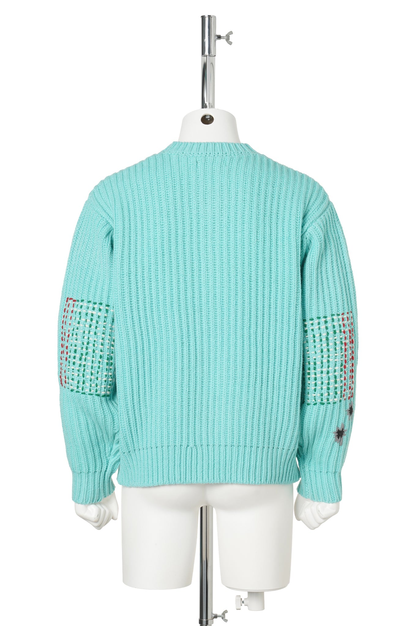 WIDE RIB KNITTED CARDIGAN / TURQUOISE GREEN