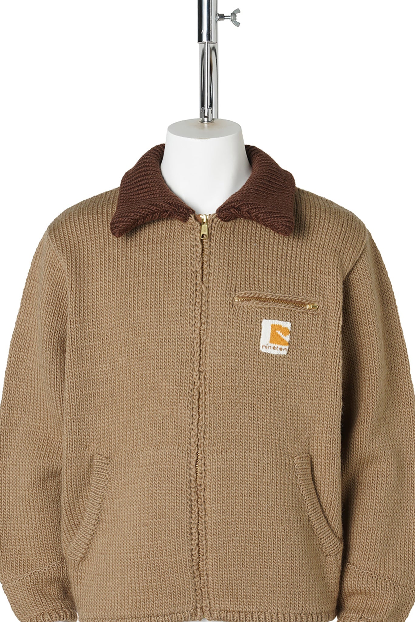 HOME MADE KNITTING DETROIT JACKET / TAN