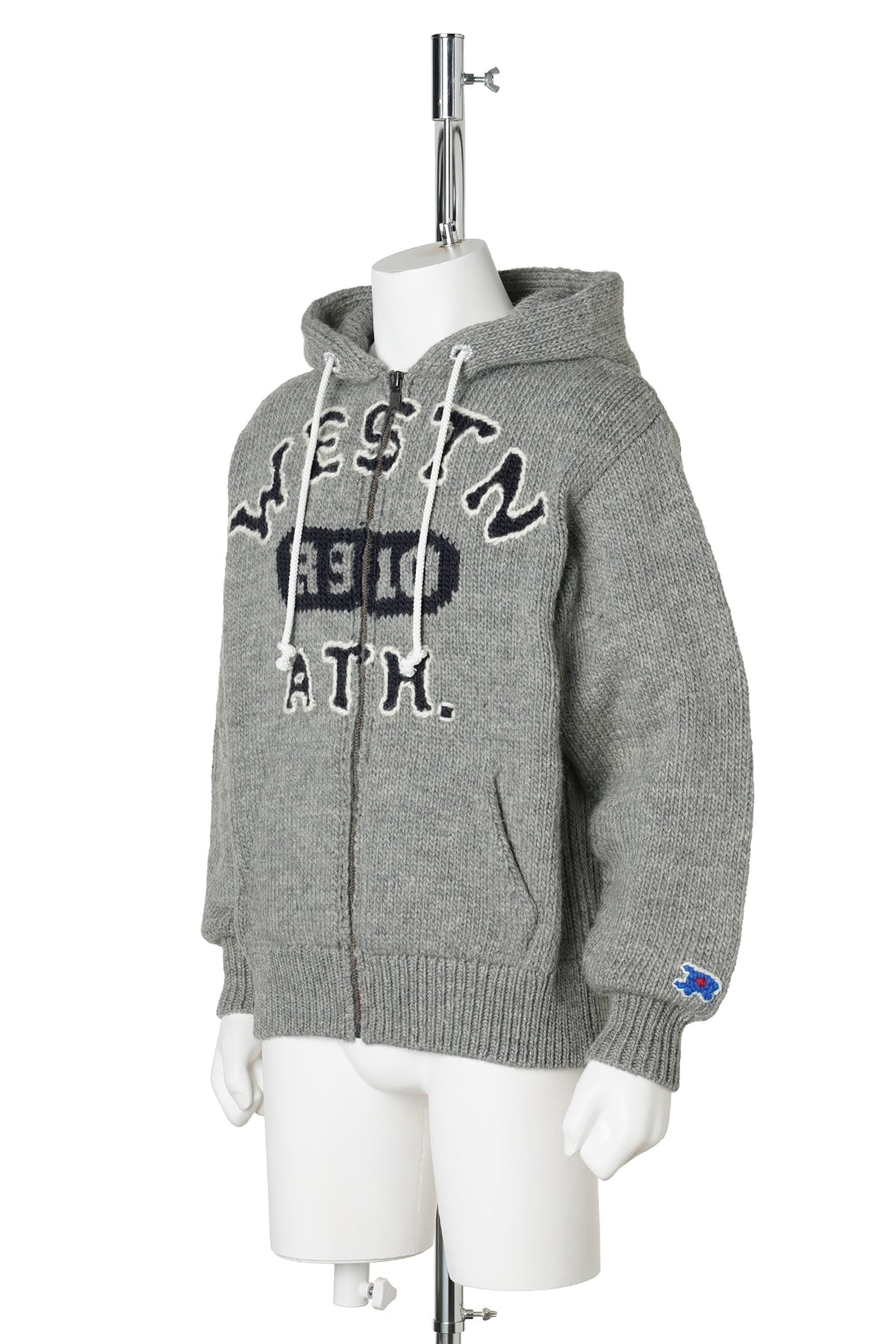 HOME MADE KNITTING ZIP HOODIE / GRAY