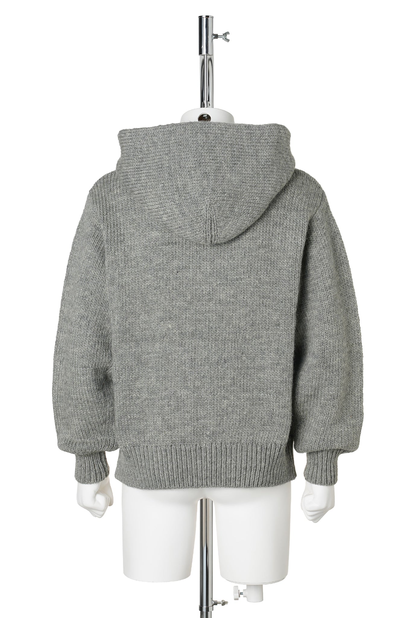 HOME MADE KNITTING ZIP HOODIE / GRAY