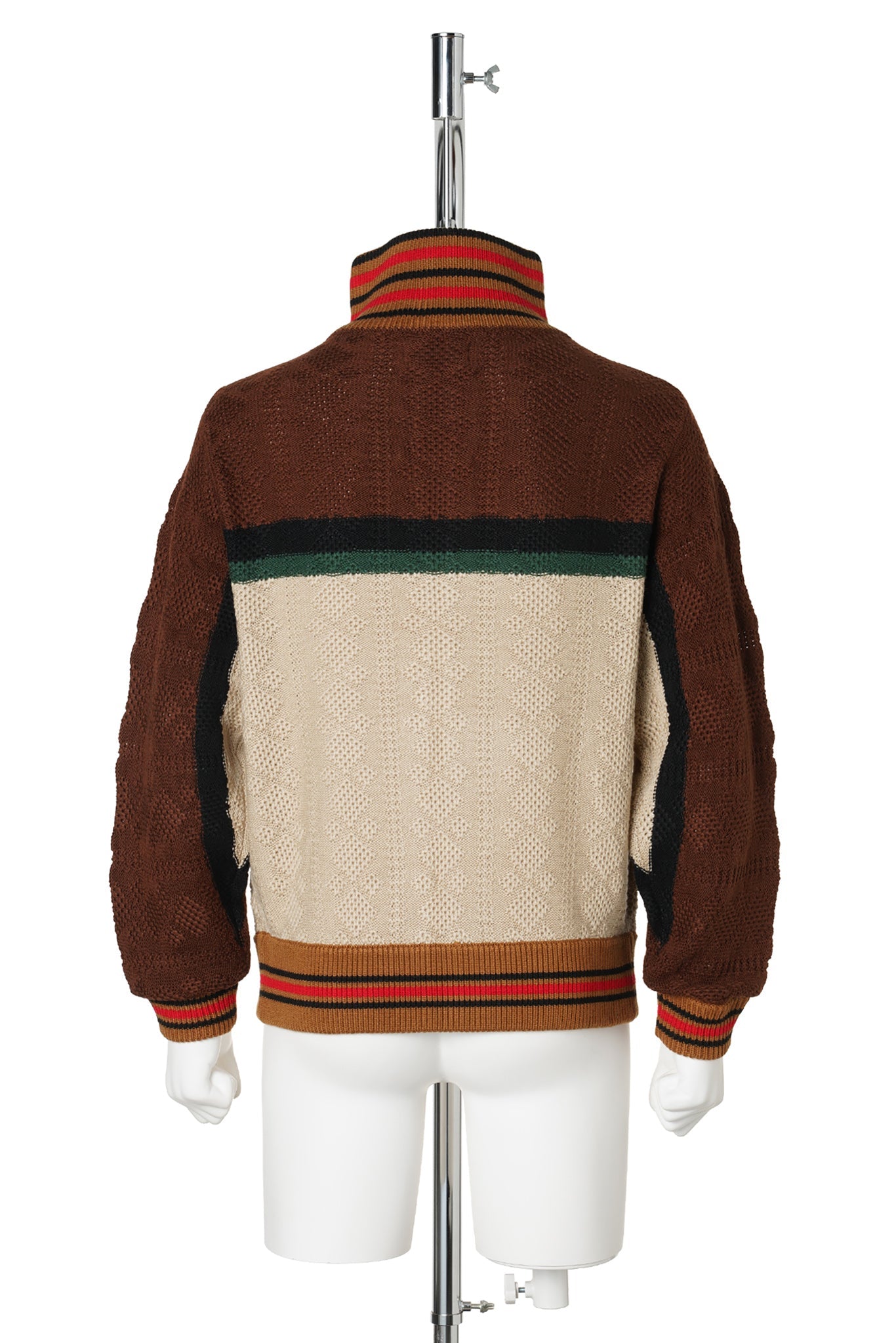 MULTICOLOR KNITTED TRACK JACKET / BROWN