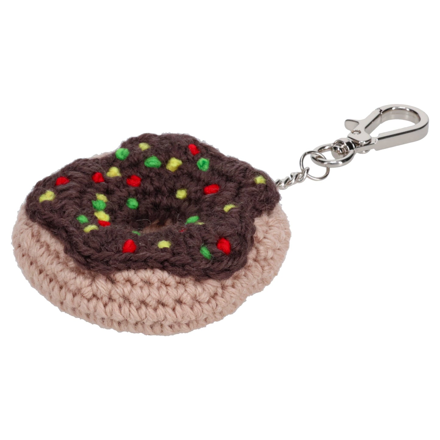 HAND KNITTING DONUT KEY RING / BROWN