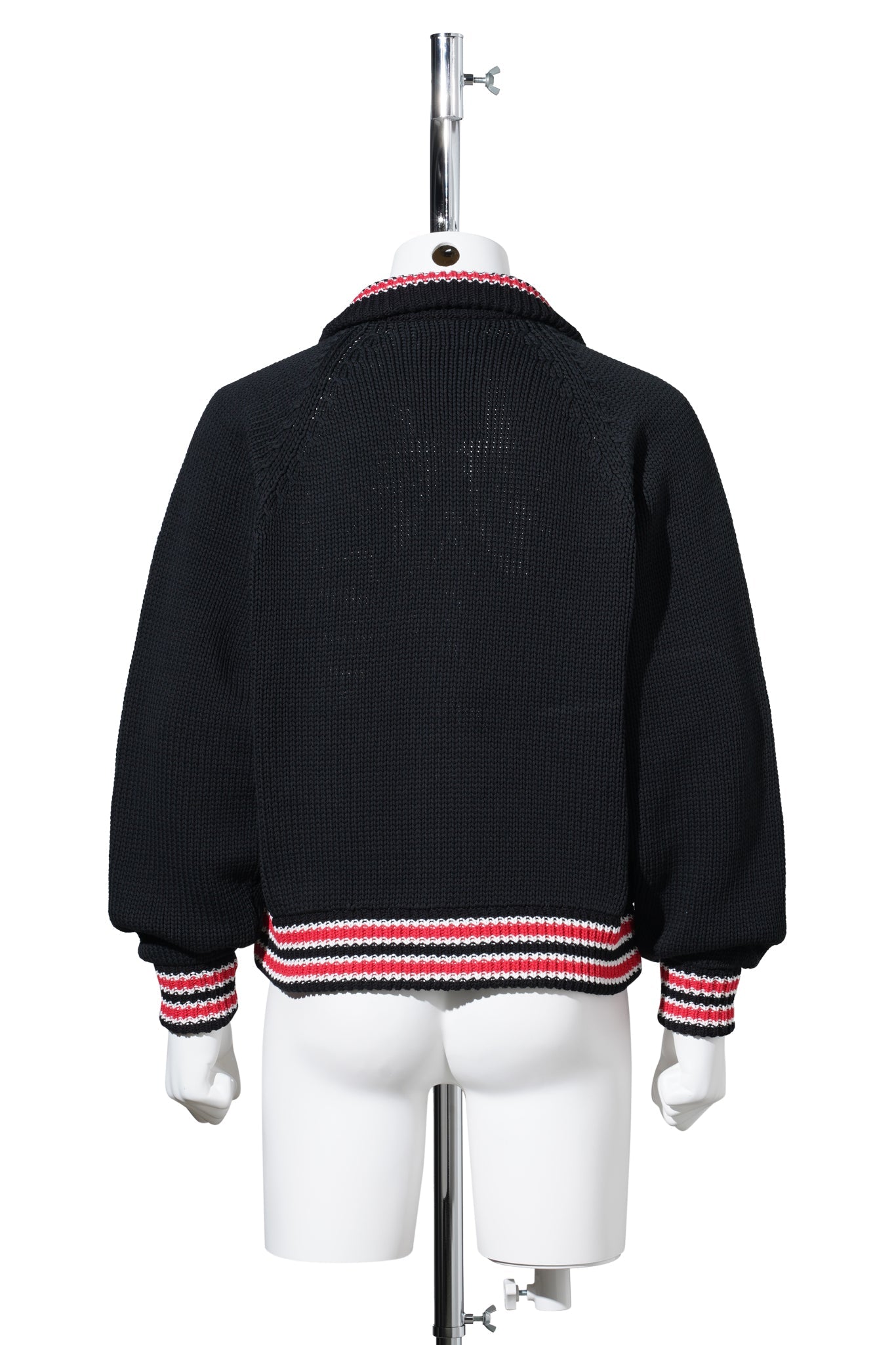 KNITTED VARSITY JACKET / BLACK