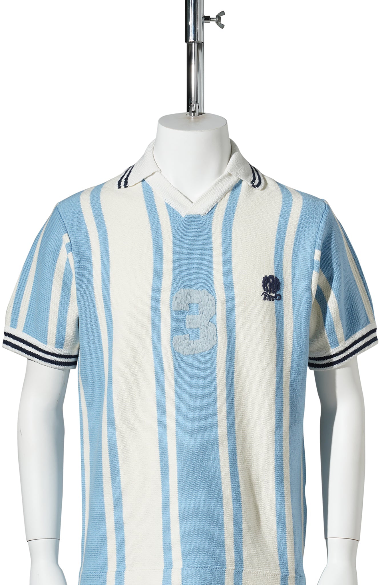 KNITTED SOCCER SHIRT / LIGHT BLUE