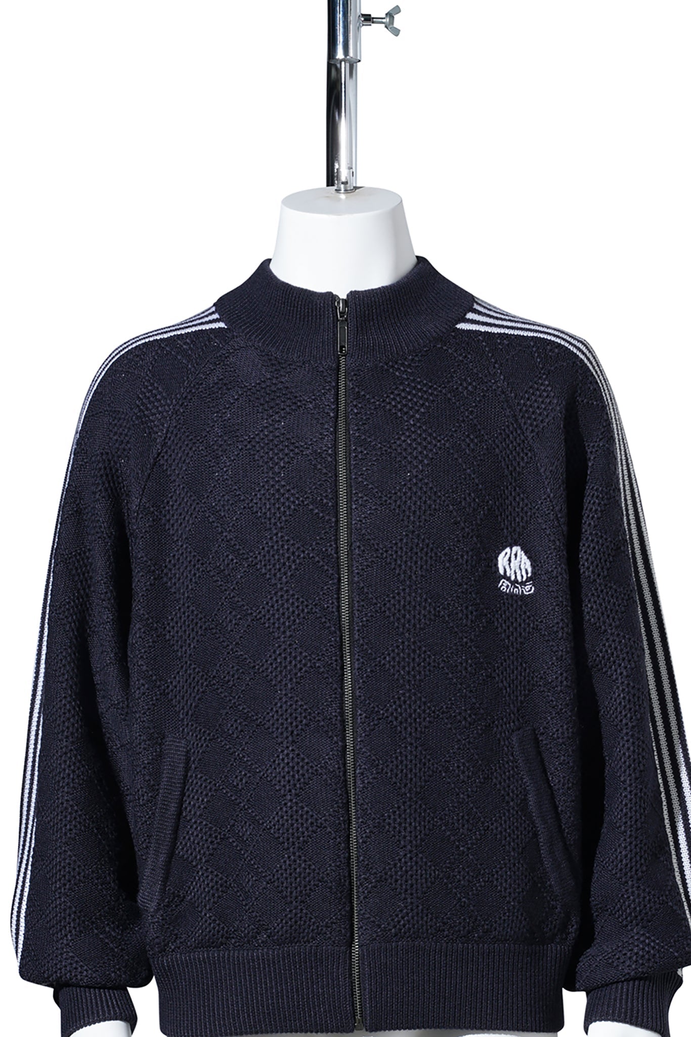 KNITTED TRAINING JACKET / FADE BLACK