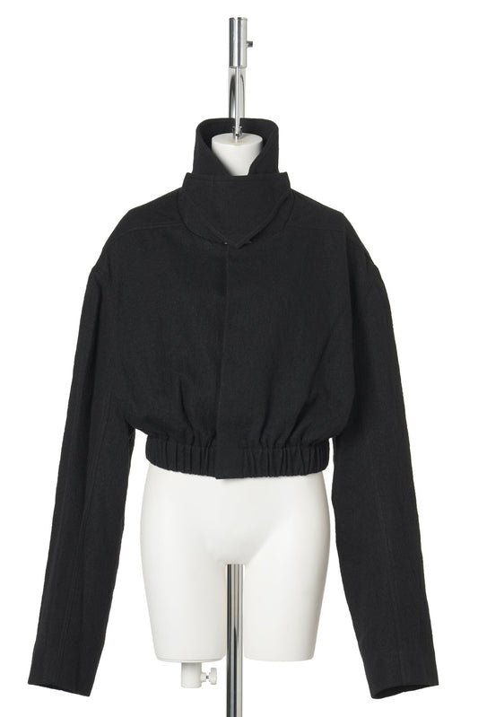 W COLLARED MAC SHIRT / 009:BLACK
