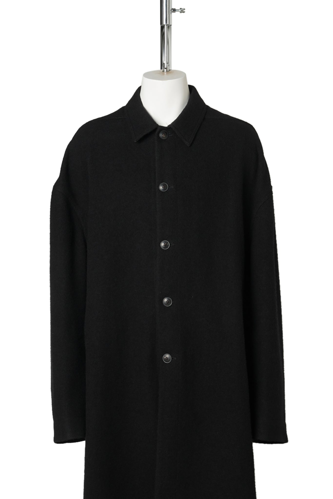 BUTTONED BRAD COAT / 009:BLACK