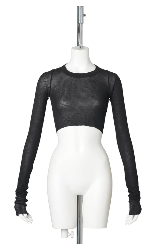 W LS CROP T / 009:BLACK