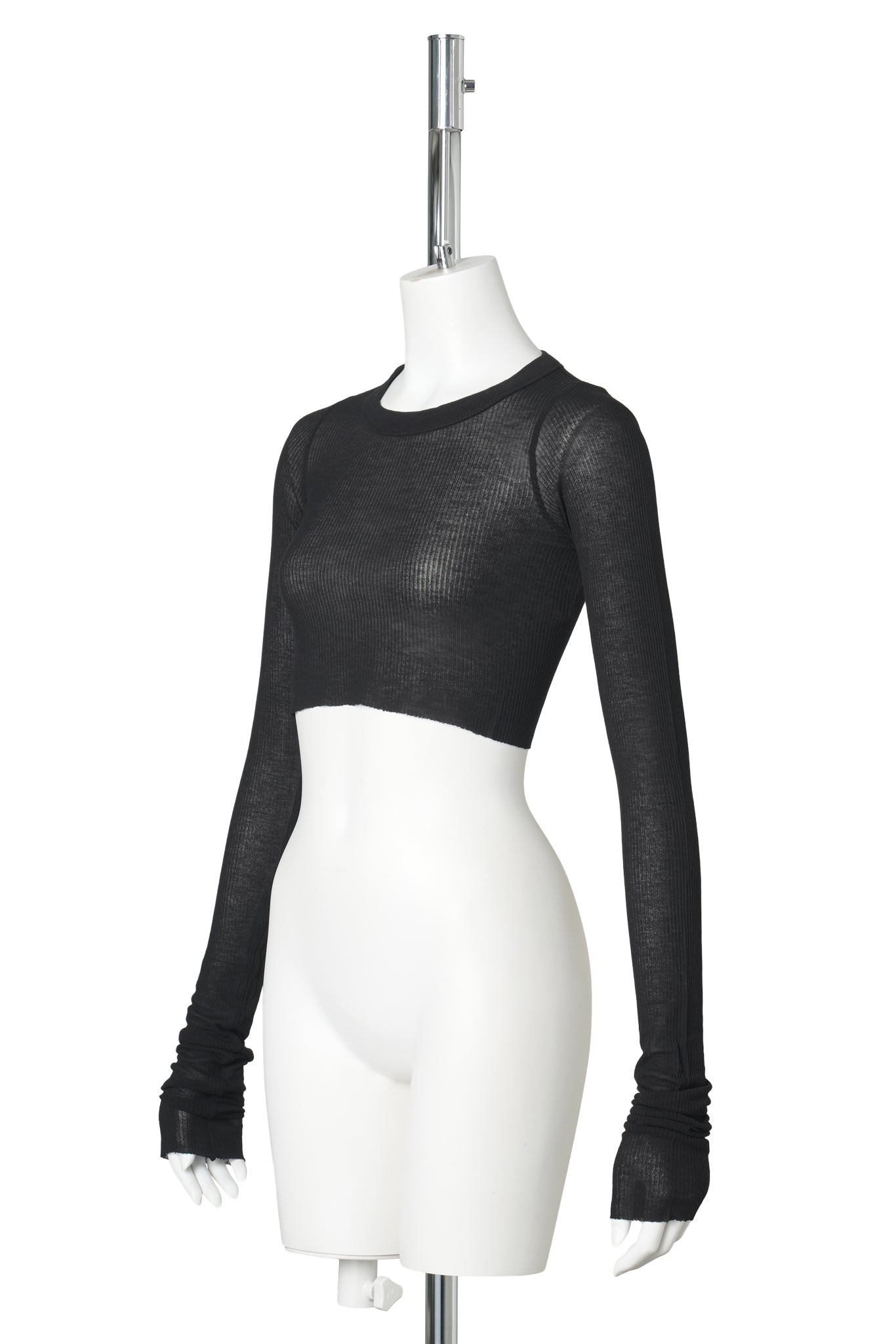 W LS CROP T / 009:BLACK
