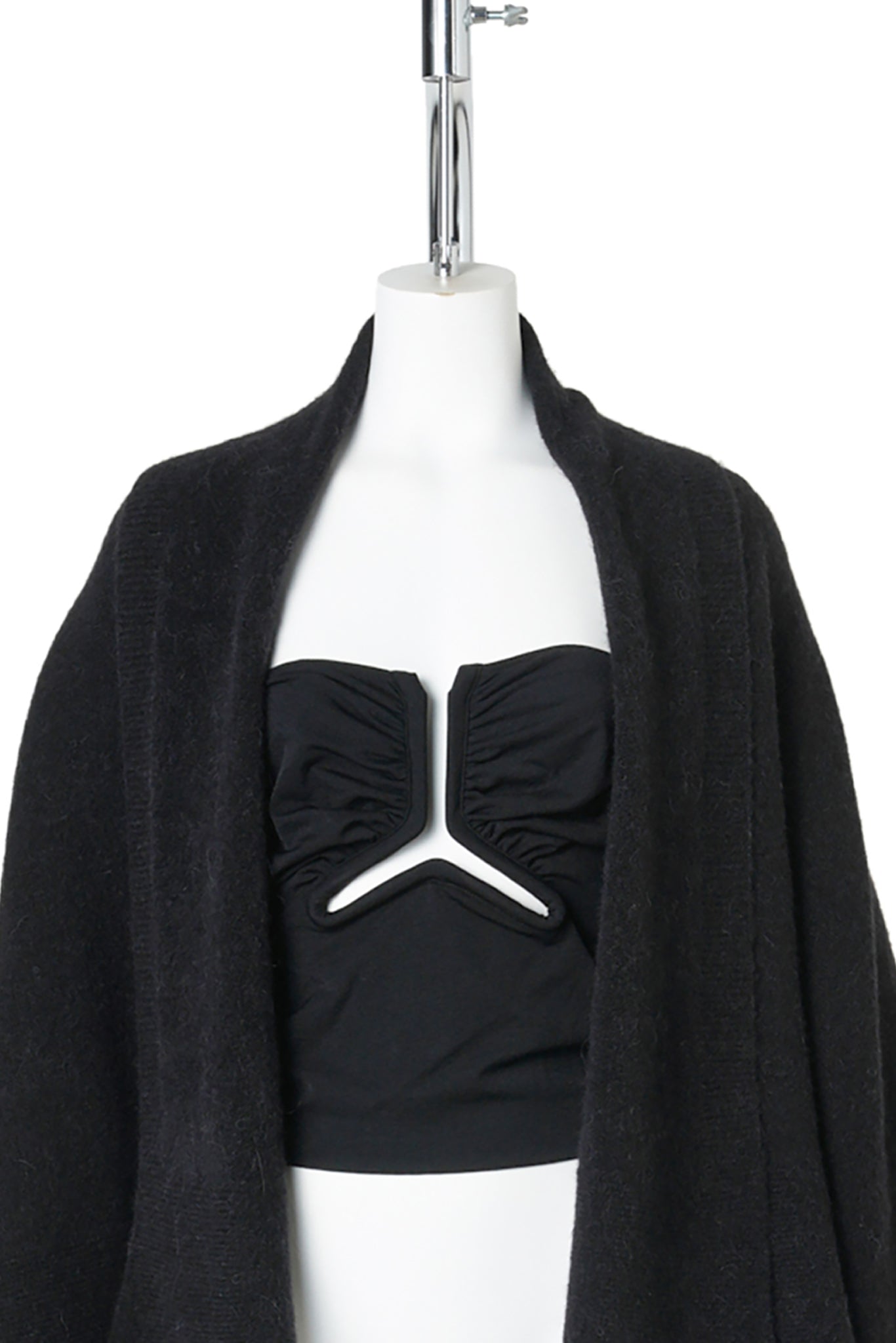W HOODED MEDIUM WRAP / 009:BLACK