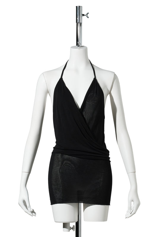W DRAPED TOP / 009:BLACK