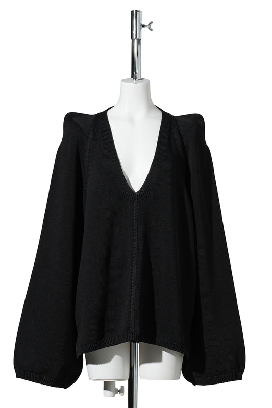 W CON V TOP / 009:BLACK