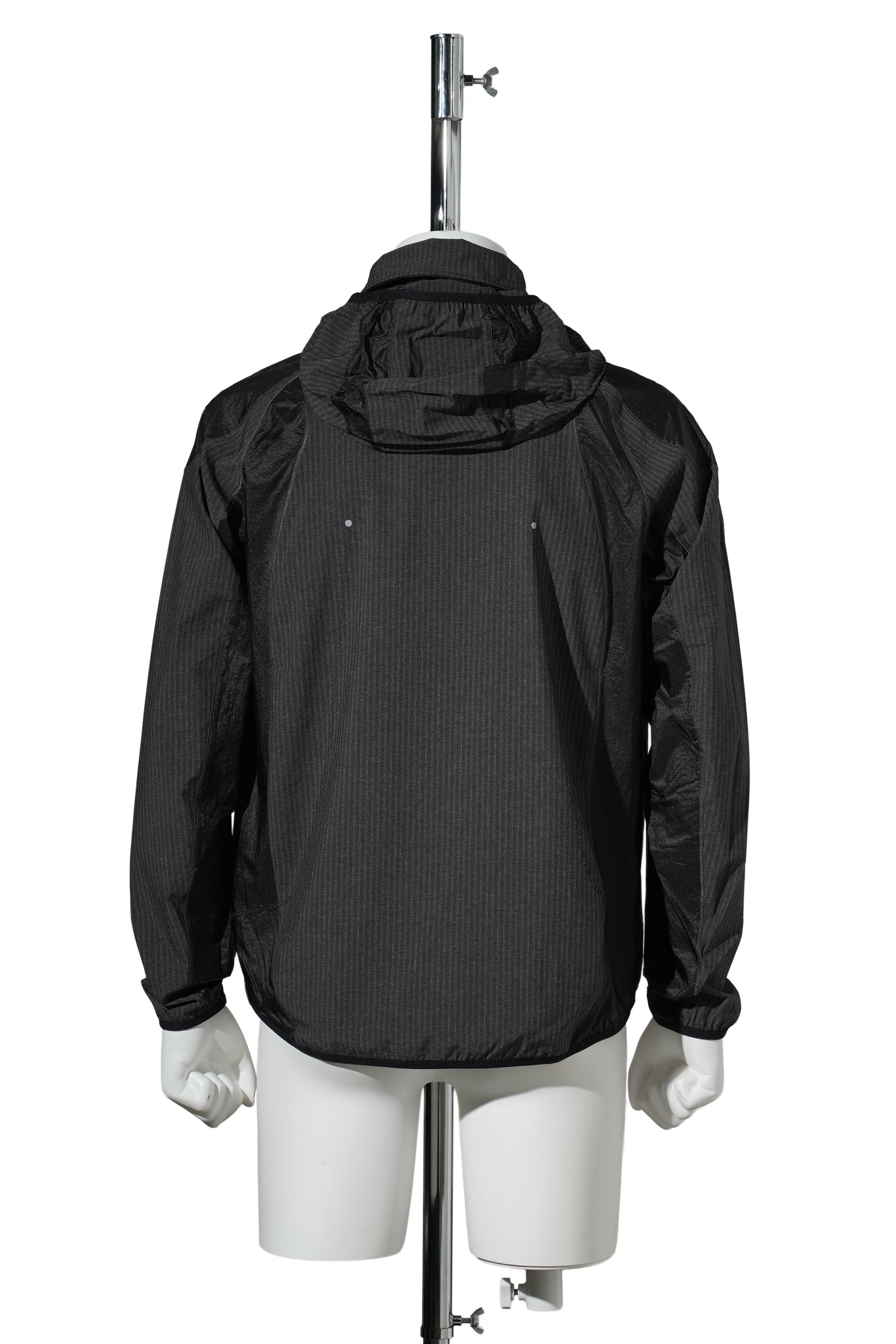 NUMB PINSTRIPED HOODED WIND JACKET / BLACK