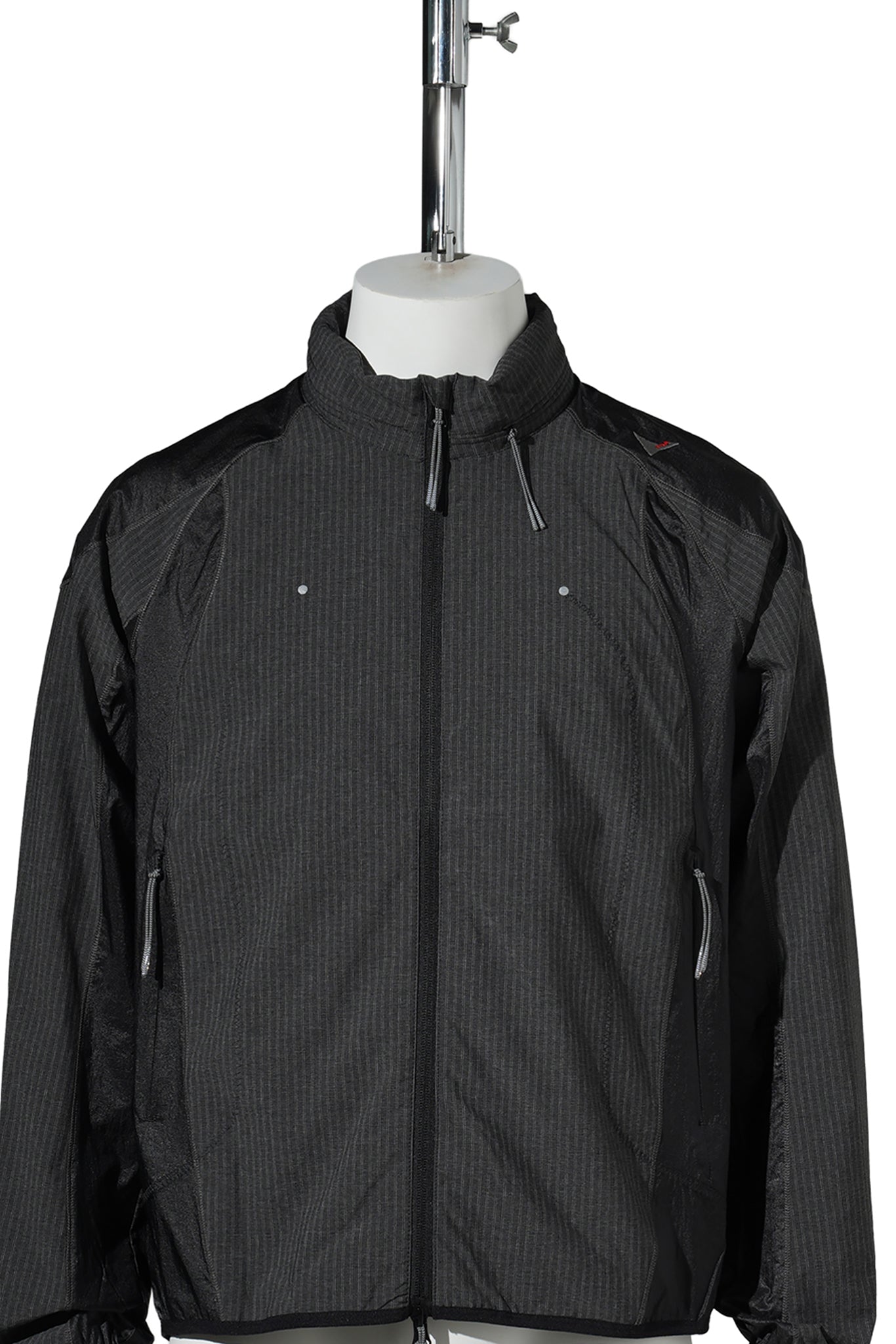 NUMB PINSTRIPED HOODED WIND JACKET / BLACK