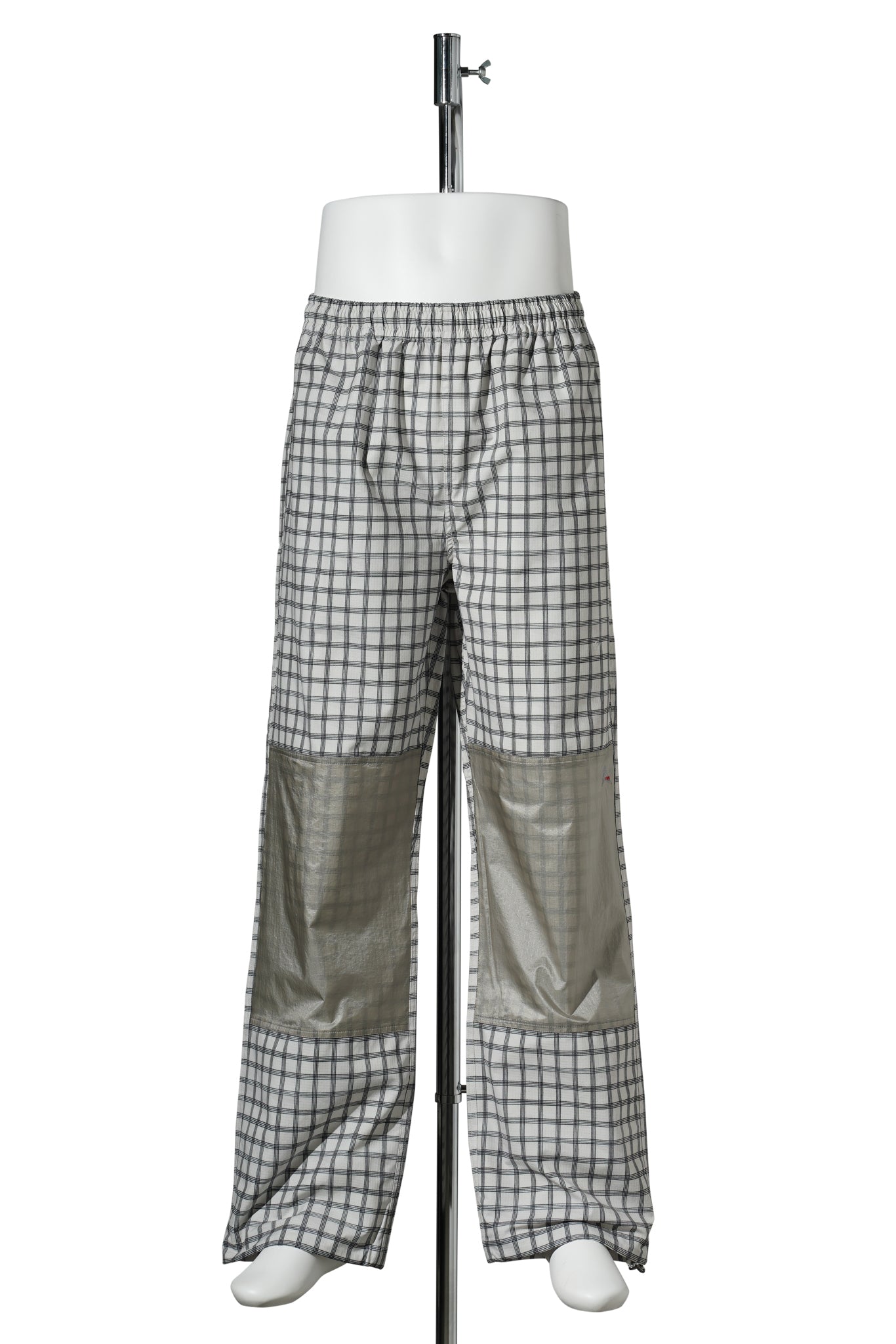 AAIR FLOWEAVE PRINTED CHECK ELASTICATED WAISTBAND / WHITE