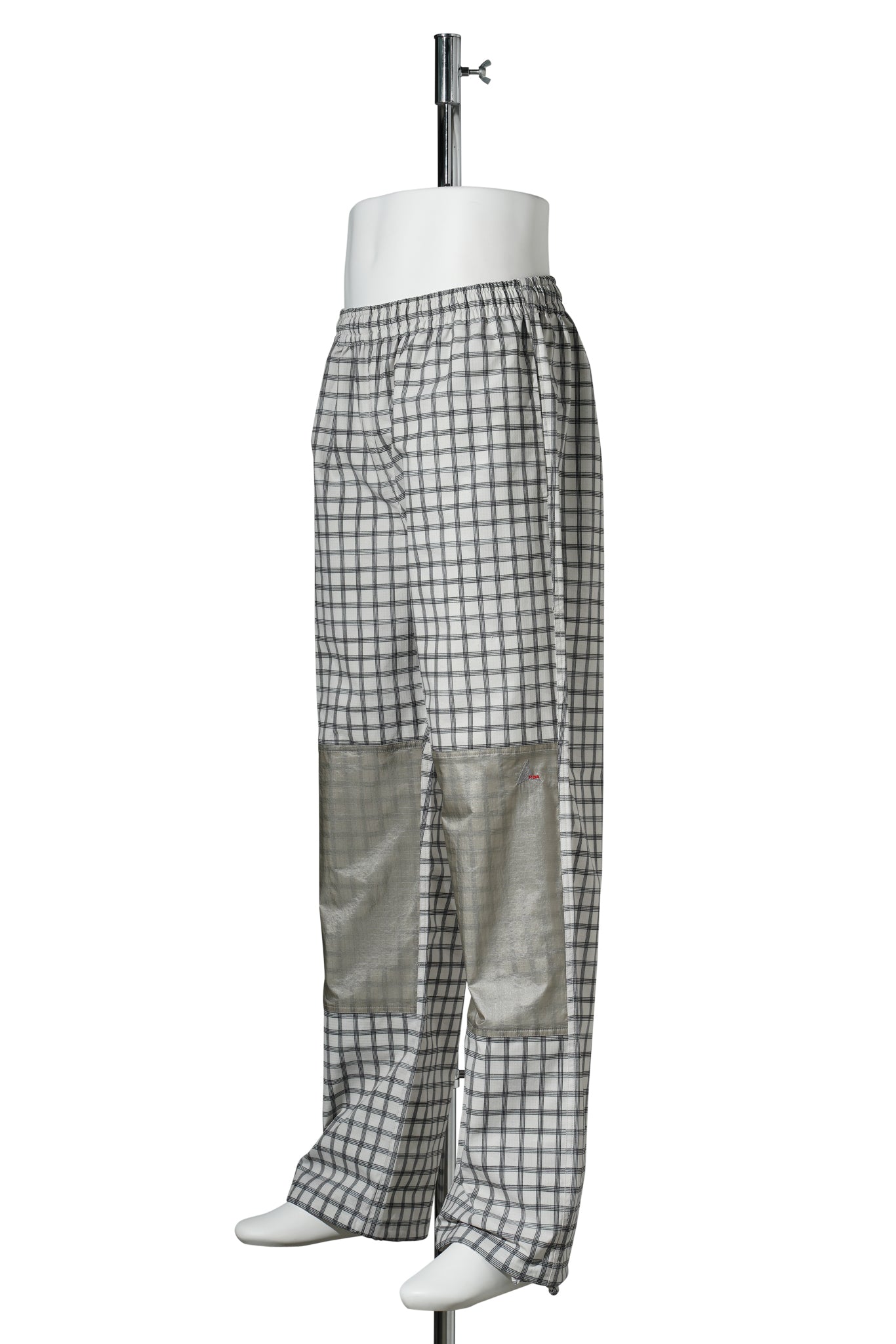 AAIR FLOWEAVE PRINTED CHECK ELASTICATED WAISTBAND / WHITE