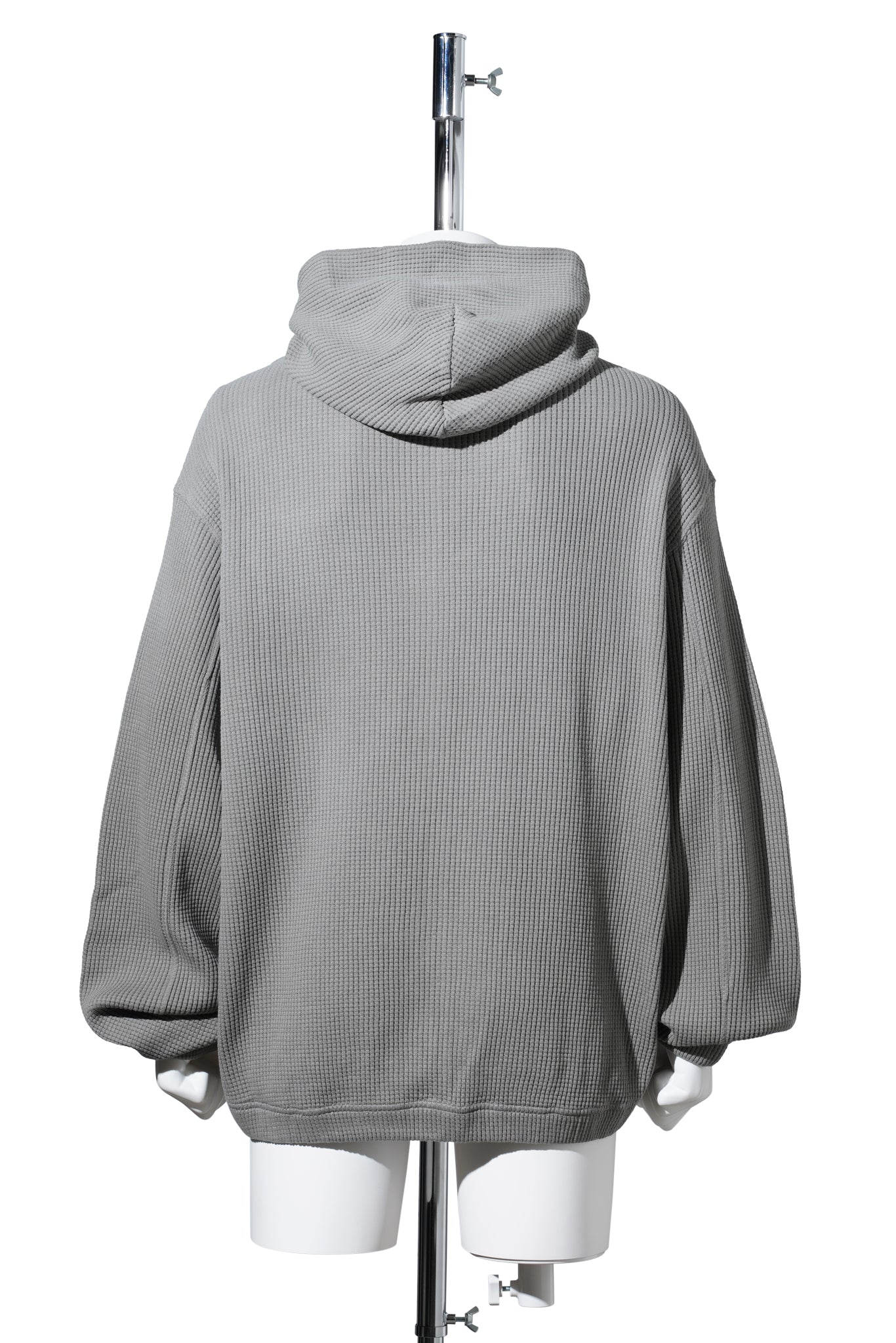 BEE SUN FADED ORGANIC WAFFLE ZIP UP HOODIE / GREY