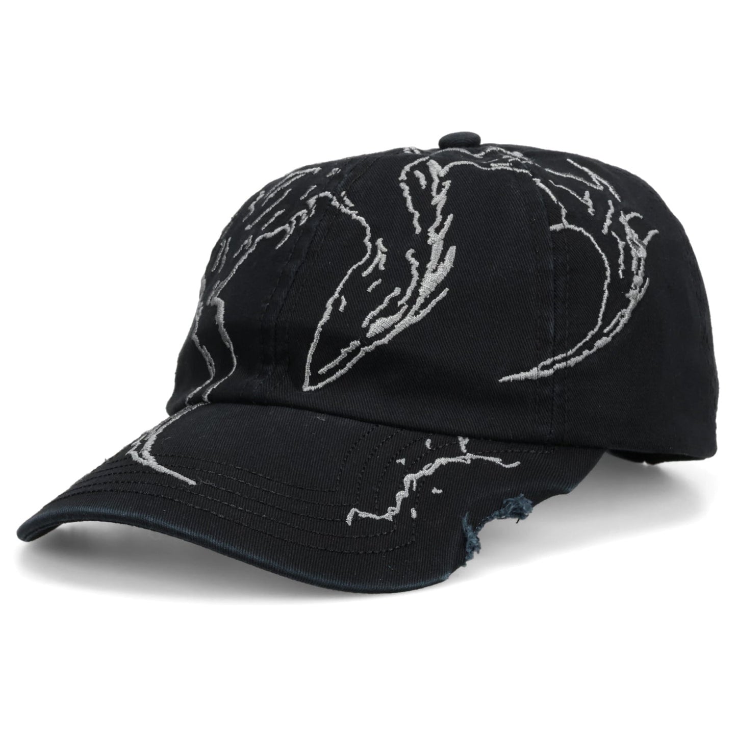 RYLI EMBRIODERED 6 PANEL CAP / WASHED BLACK