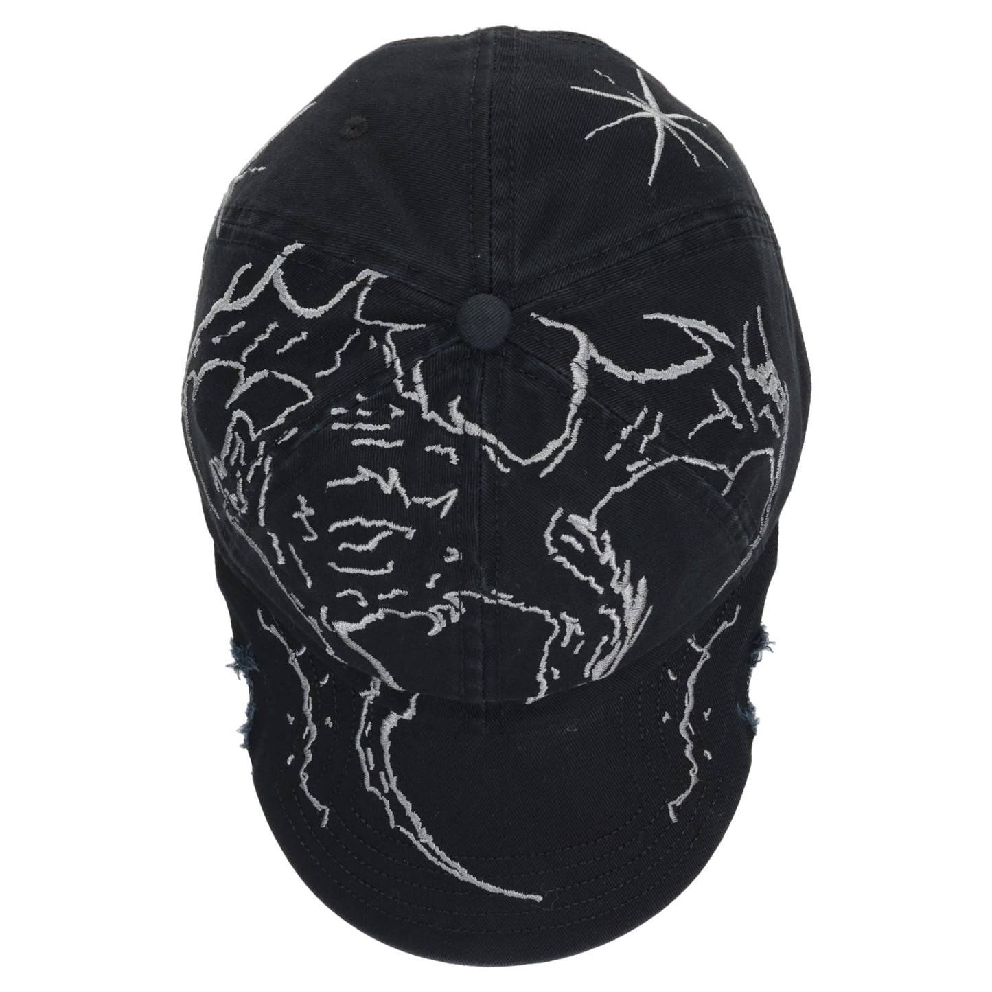 RYLI EMBRIODERED 6 PANEL CAP / WASHED BLACK