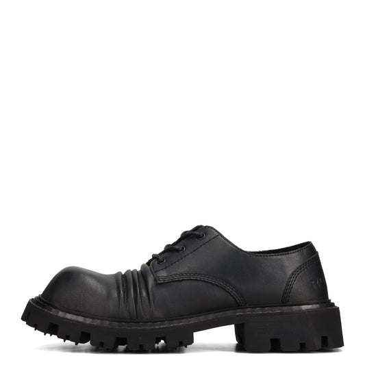 DERBY WITH CREASED TOE / BLACK