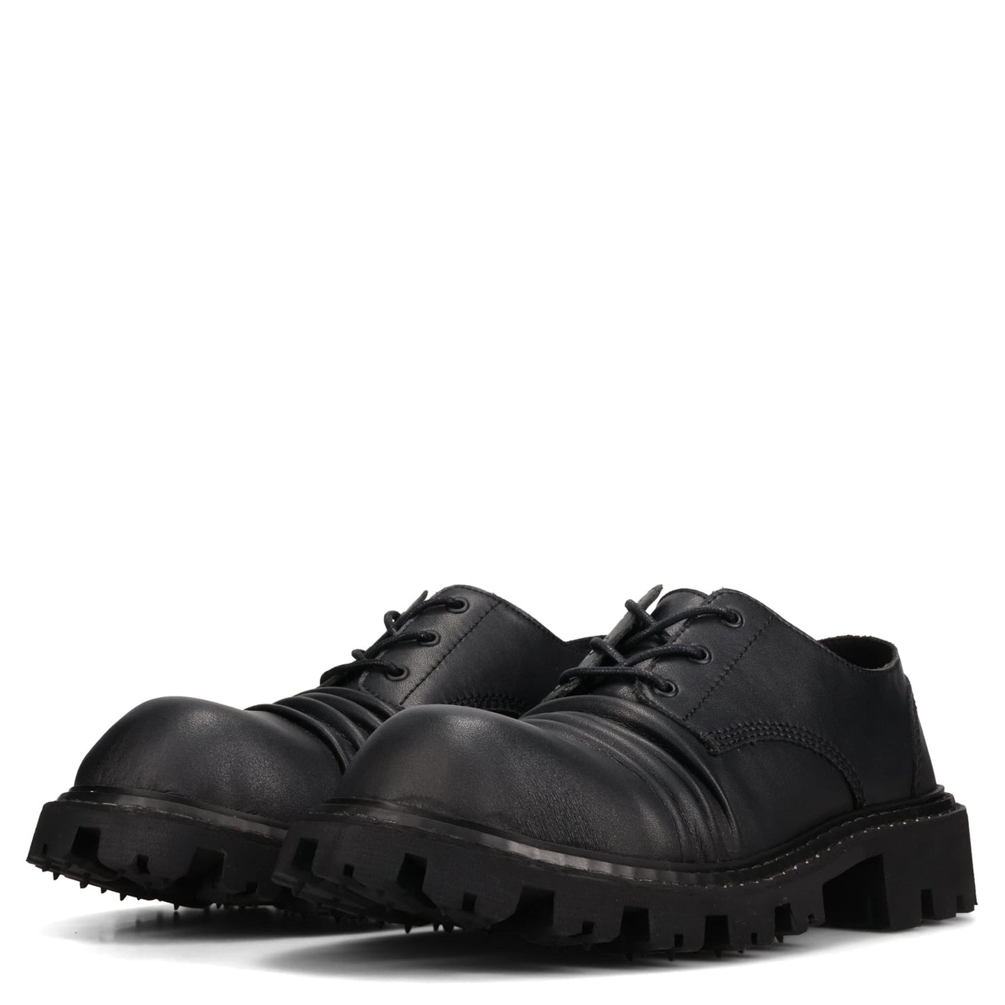 DERBY WITH CREASED TOE / BLACK