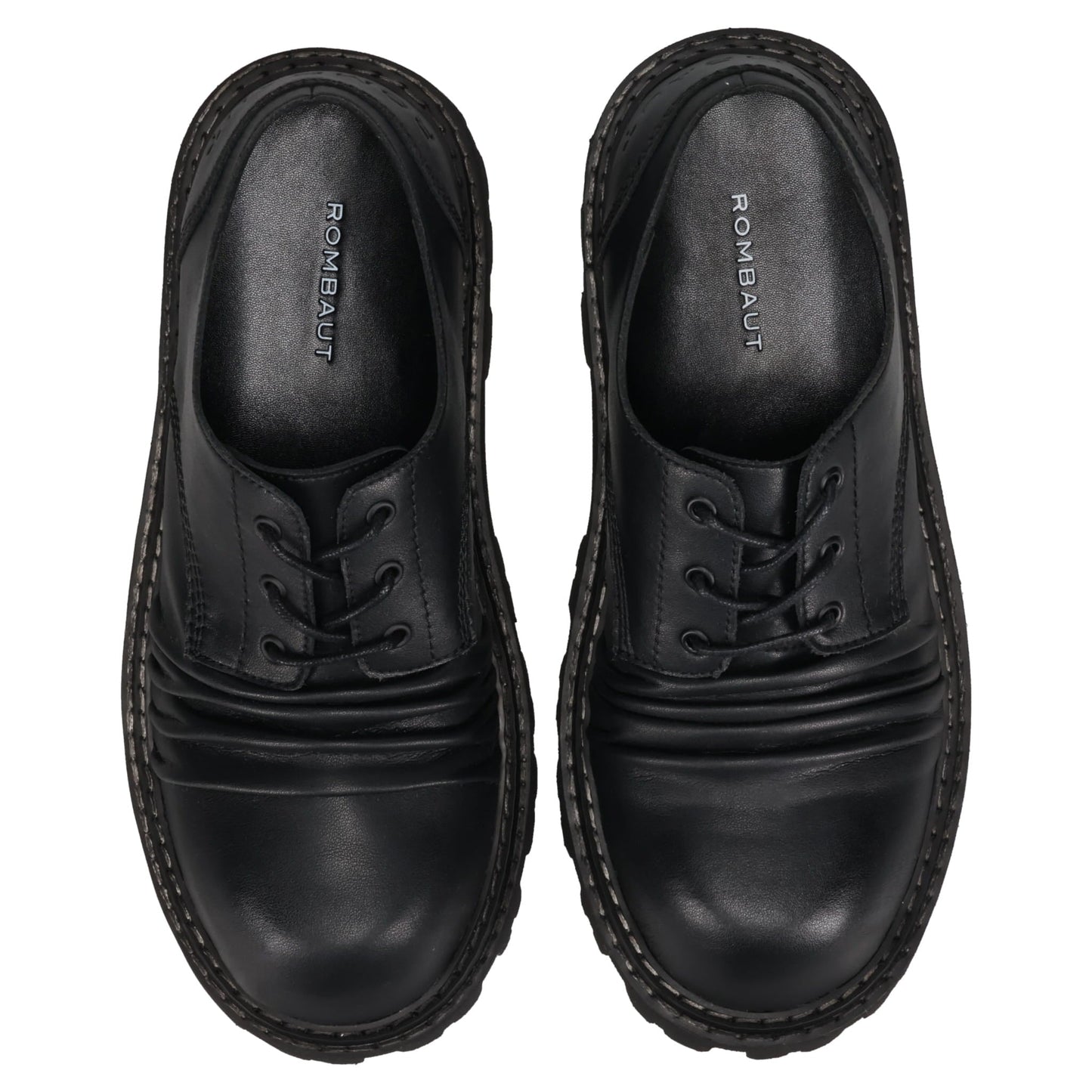 DERBY WITH CREASED TOE / BLACK