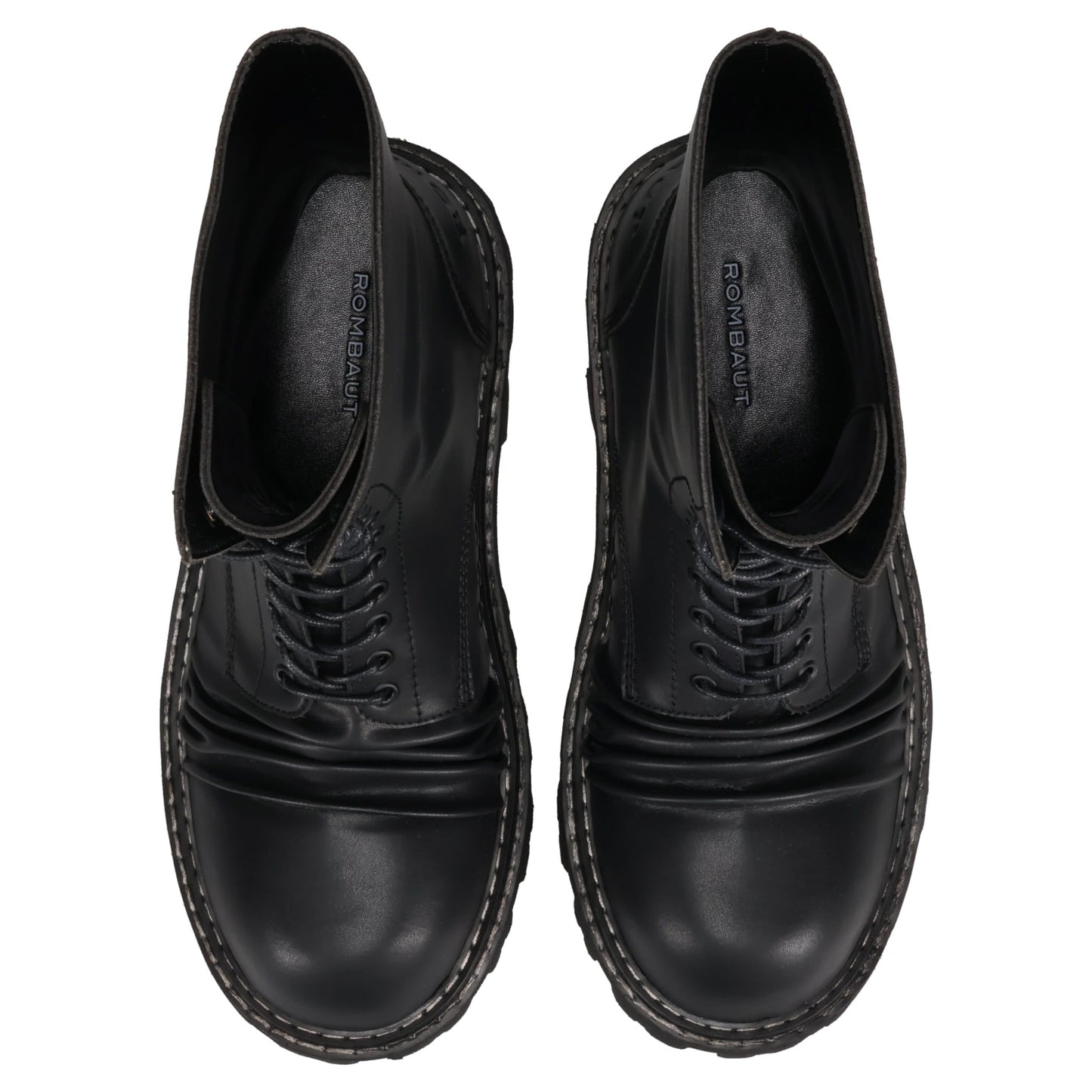 BOOT WITH CREASED TOE / BLACK