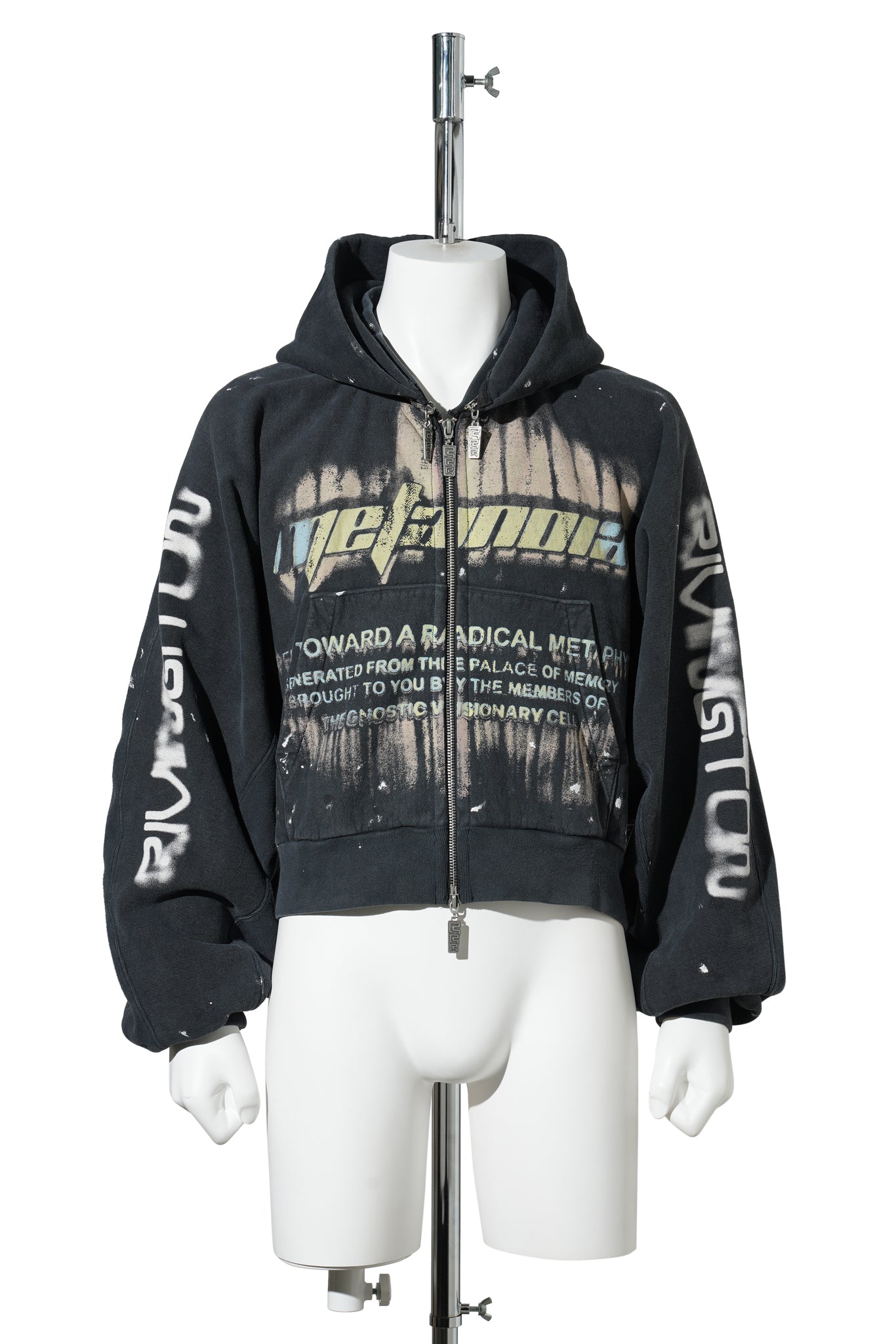 RADICAL PAPER ROSE ZIP HOODIE / MECHANIC BLACK