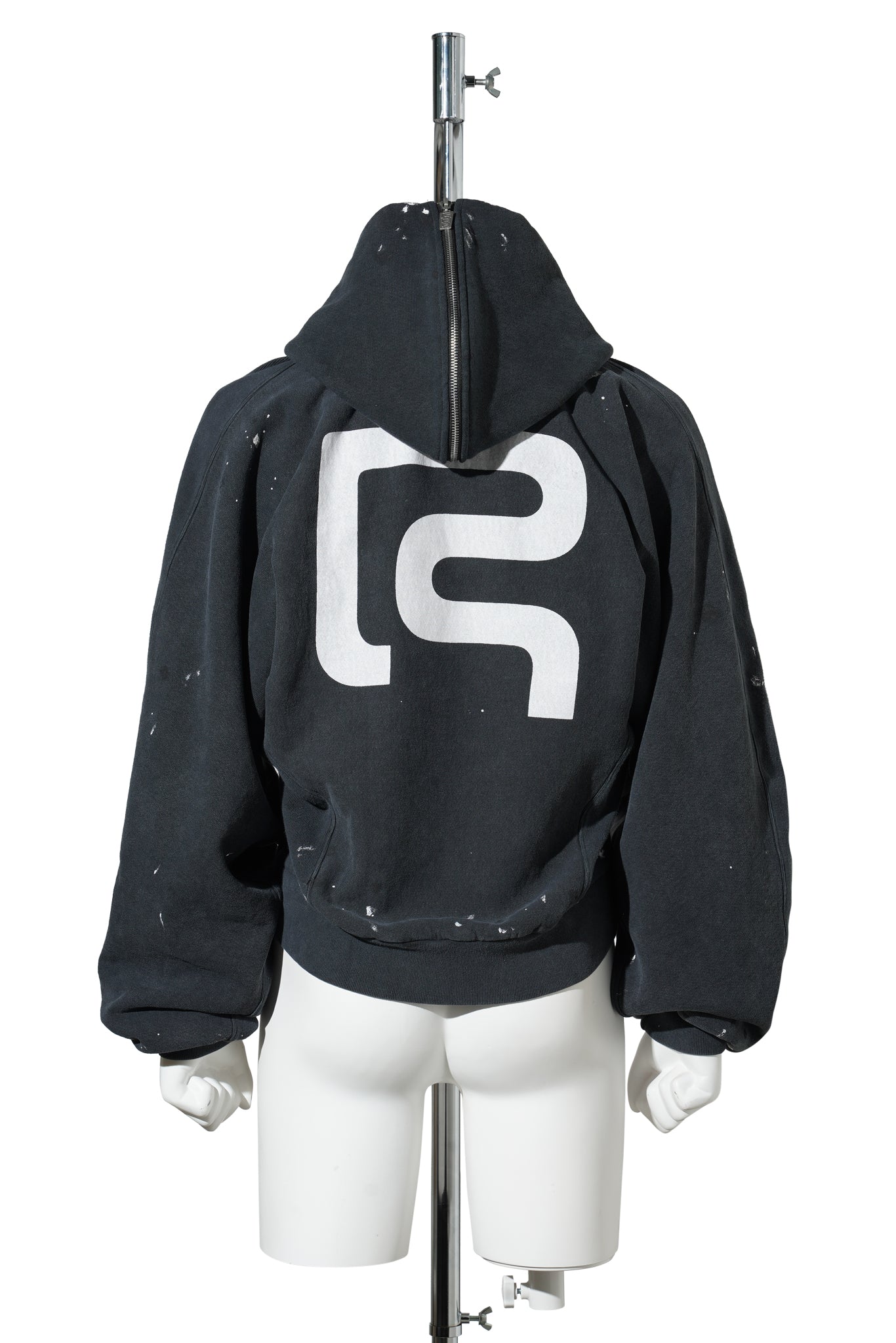 RADICAL PAPER ROSE ZIP HOODIE / MECHANIC BLACK