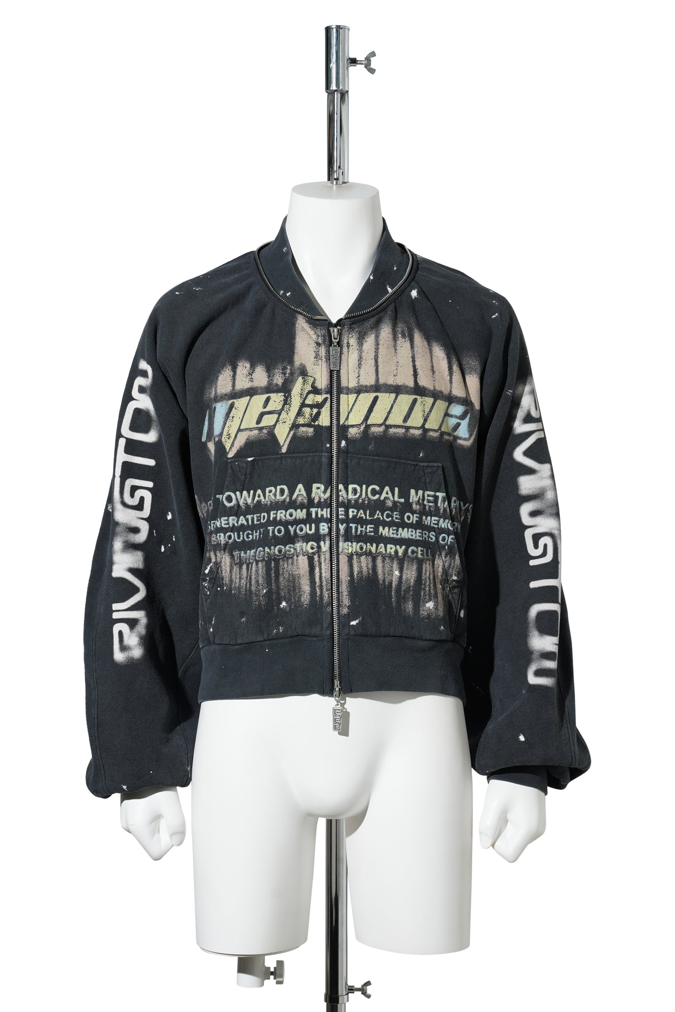 RADICAL PAPER ROSE ZIP HOODIE / MECHANIC BLACK