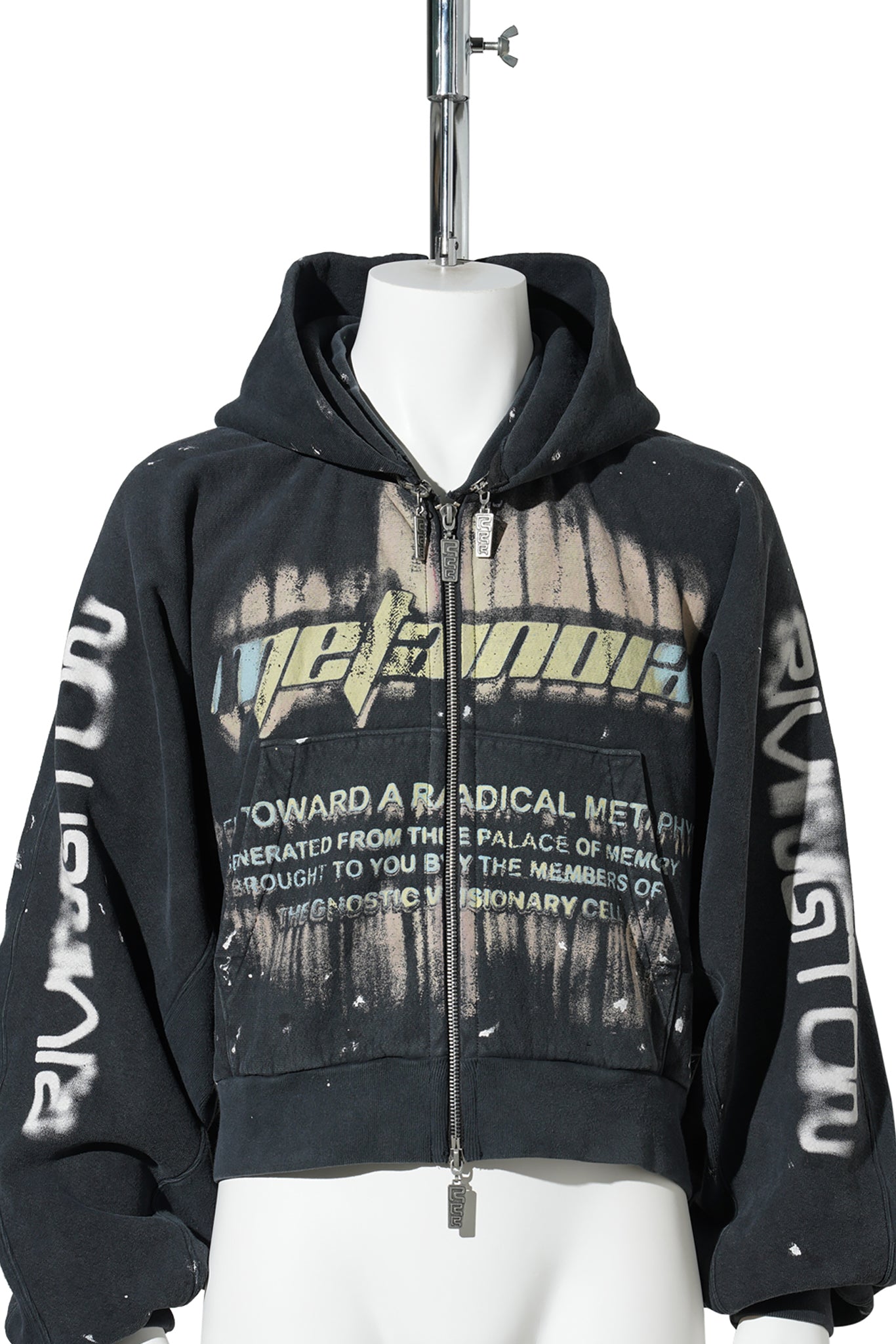 RADICAL PAPER ROSE ZIP HOODIE / MECHANIC BLACK