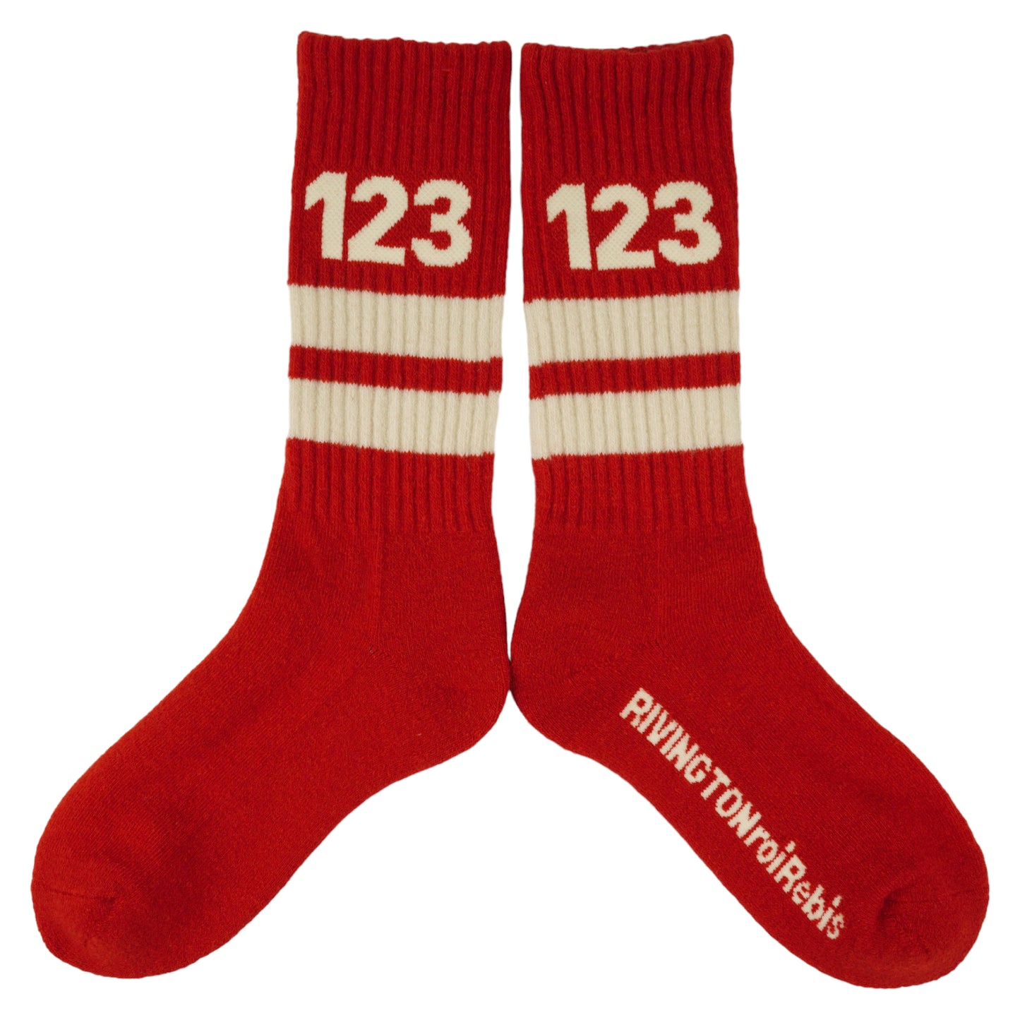 123 SOCKS / RED/VINTAGE WHITE