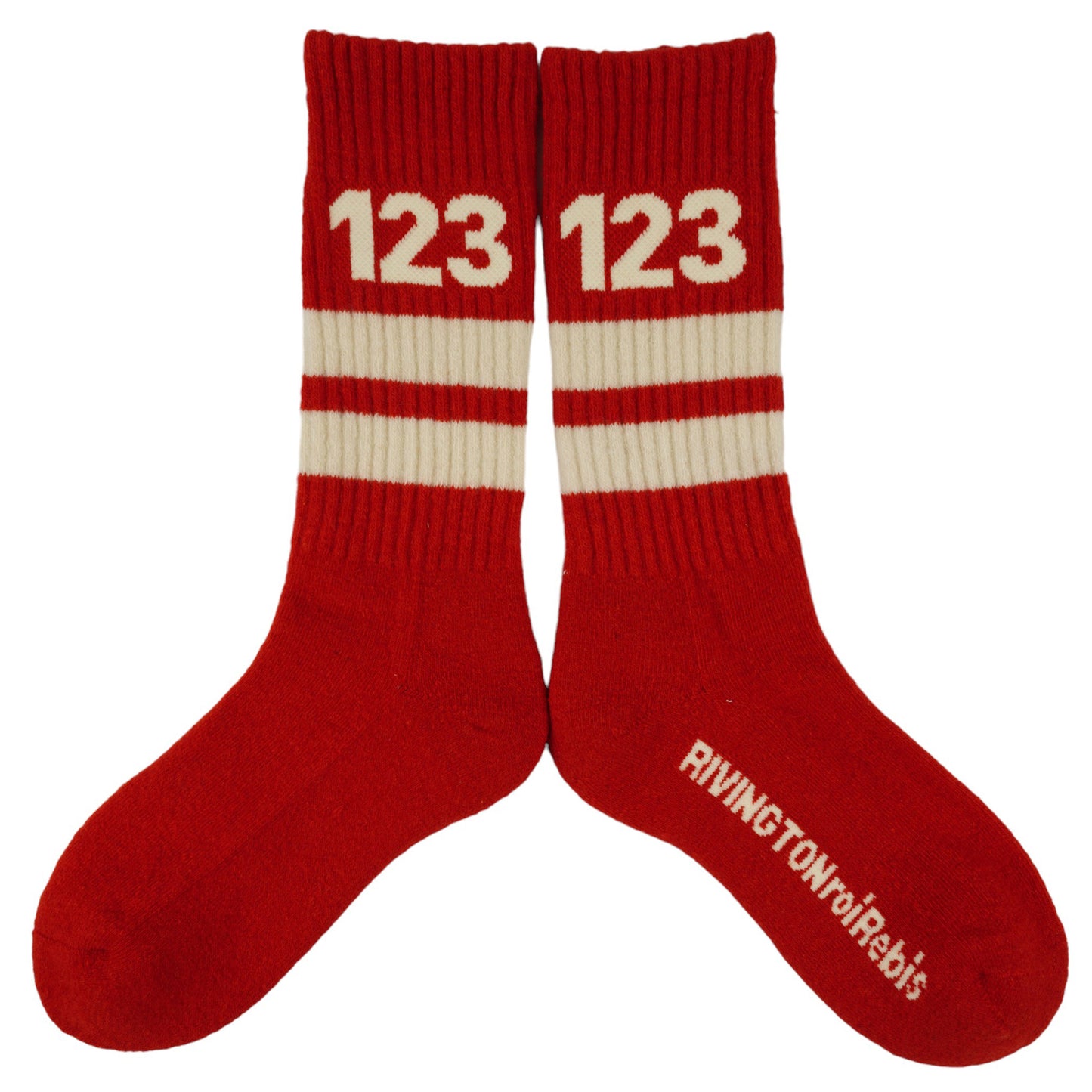 123 SOCKS / RED/VINTAGE WHITE