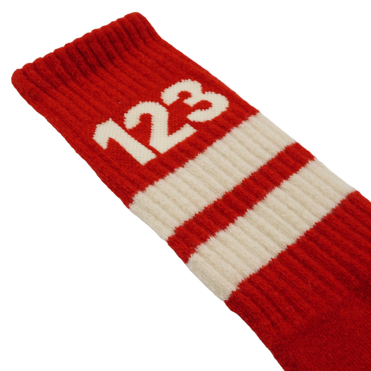 123 SOCKS / RED/VINTAGE WHITE