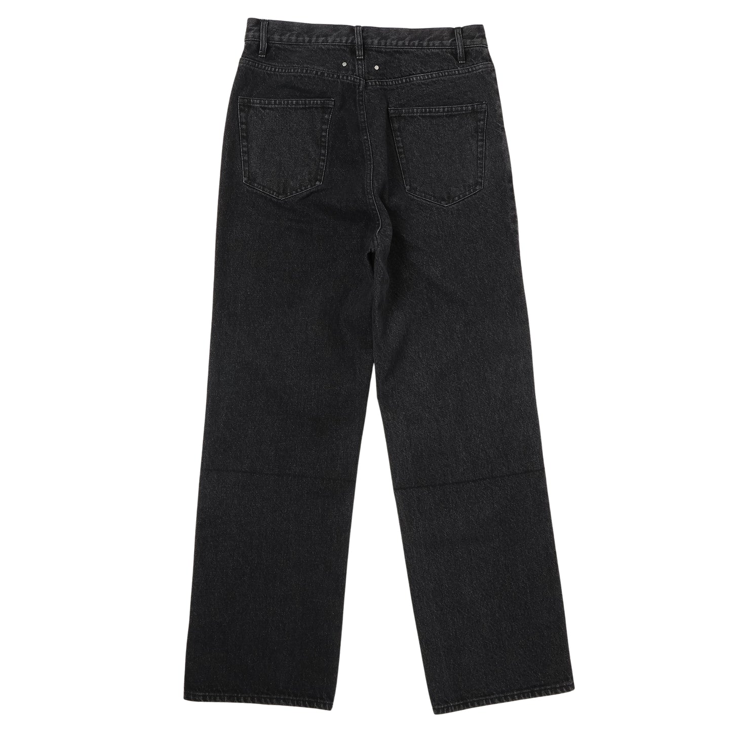 LEATHER POCKET LAX JEANS / BLACK