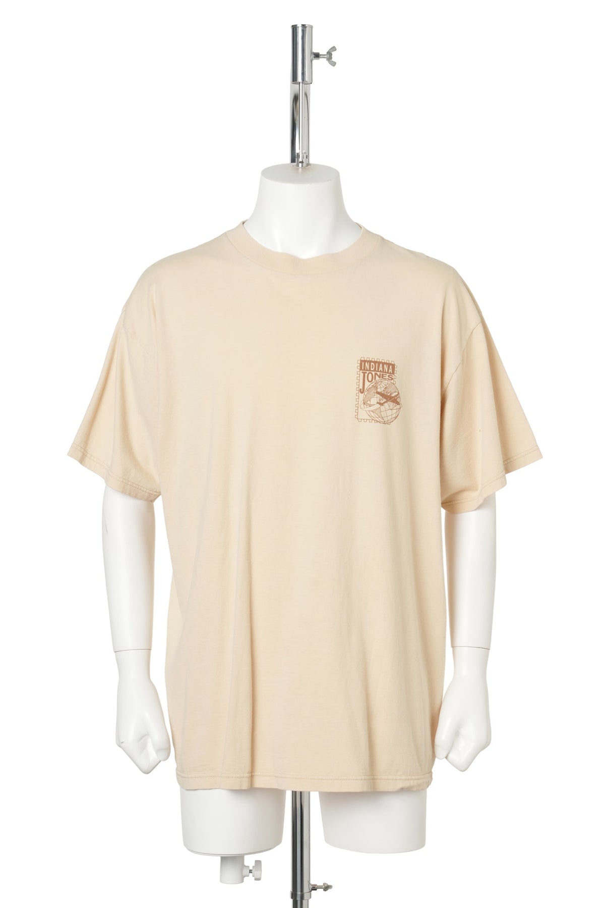 90s Indiana Jones Fedora Hat & Whip T-Shirt / BEIGE