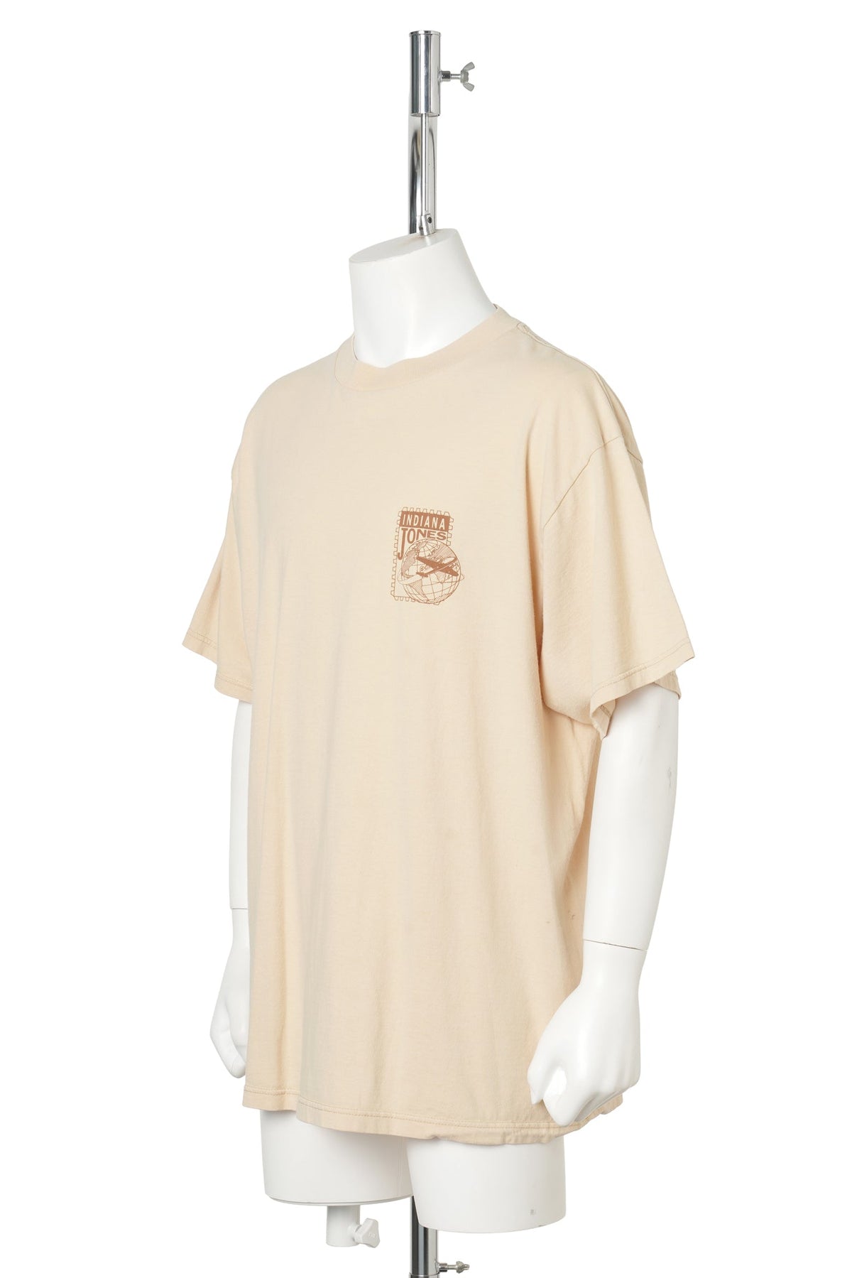 90s Indiana Jones Fedora Hat & Whip T-Shirt / BEIGE