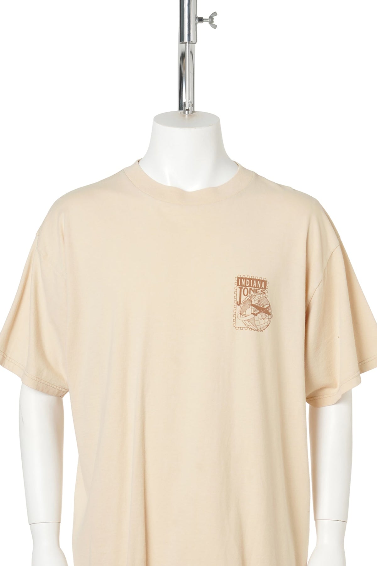 90s Indiana Jones Fedora Hat & Whip T-Shirt / BEIGE