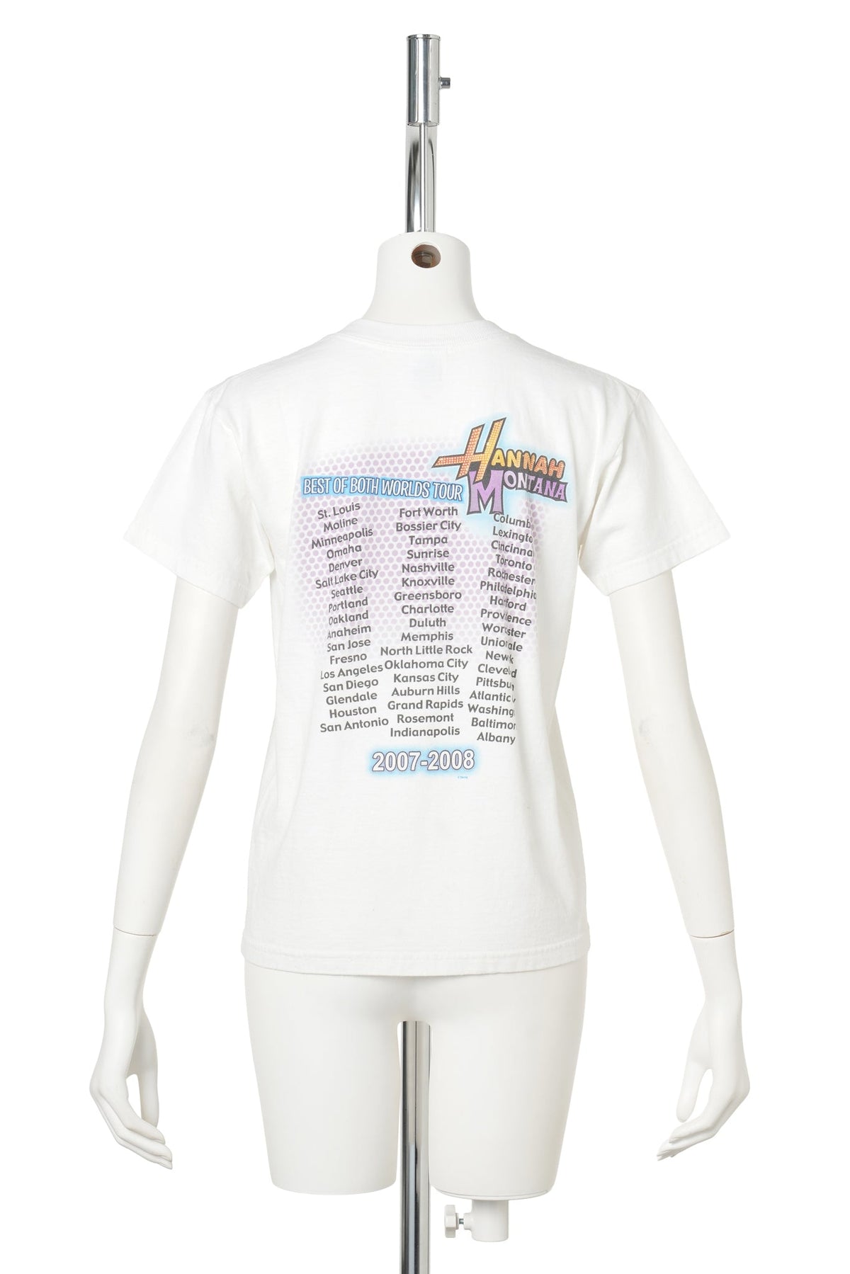 2007–2008 Hannah Montana Best of Both Worlds Tour White T-Shirt / WHITE